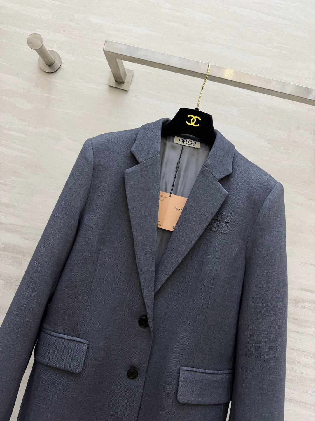 Miu Miu 26s Blazer and Skirt Set Grey Red 438741