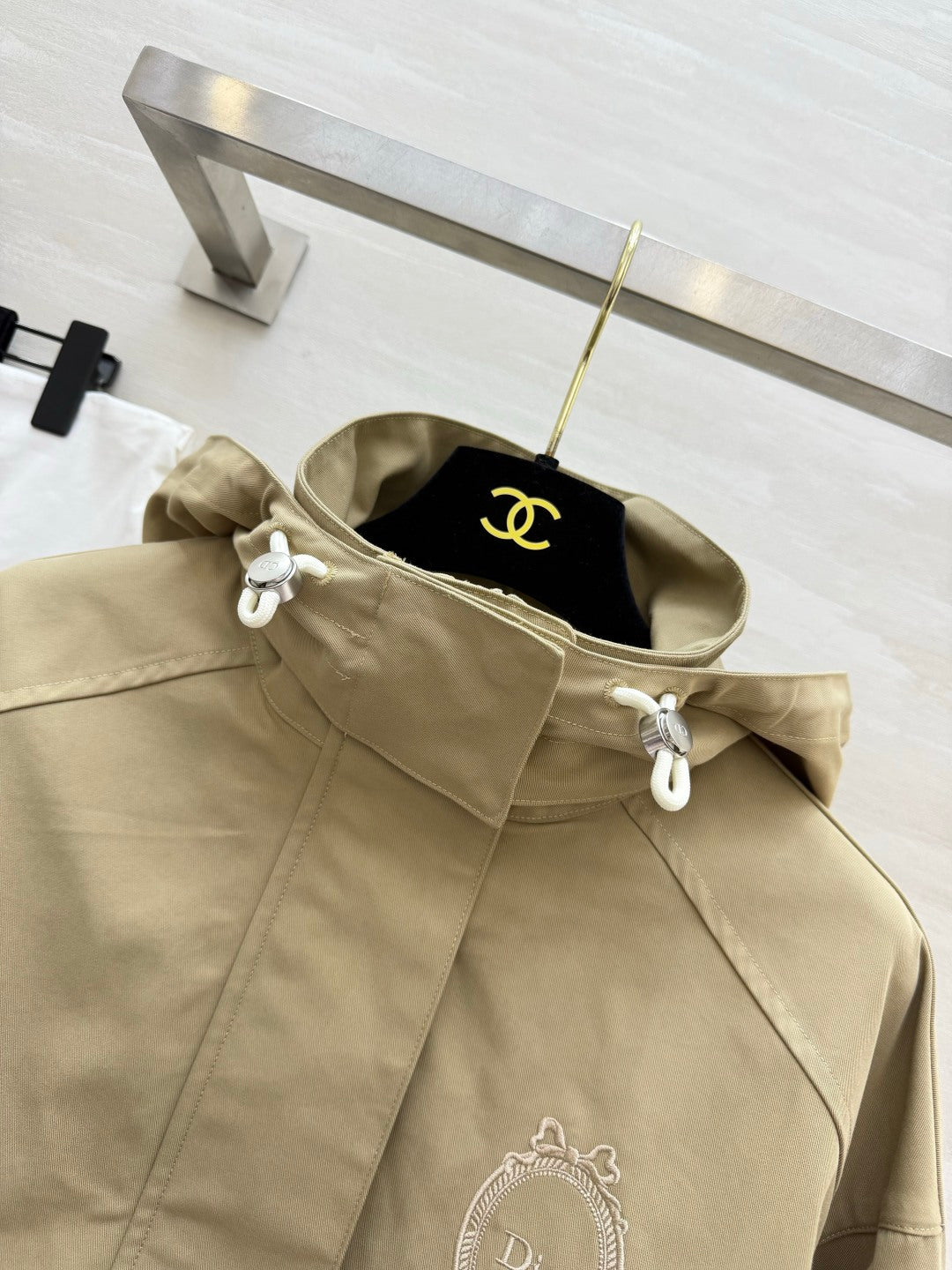 Dior 26s Hooded Windbreaker Jacket Beige 438725