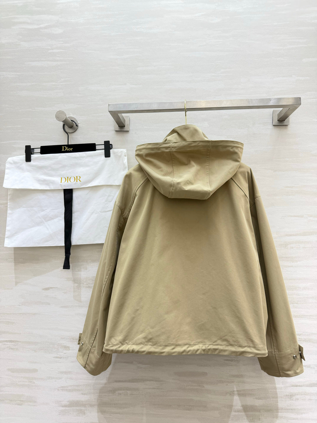 Dior 26s Hooded Windbreaker Jacket Beige 438725