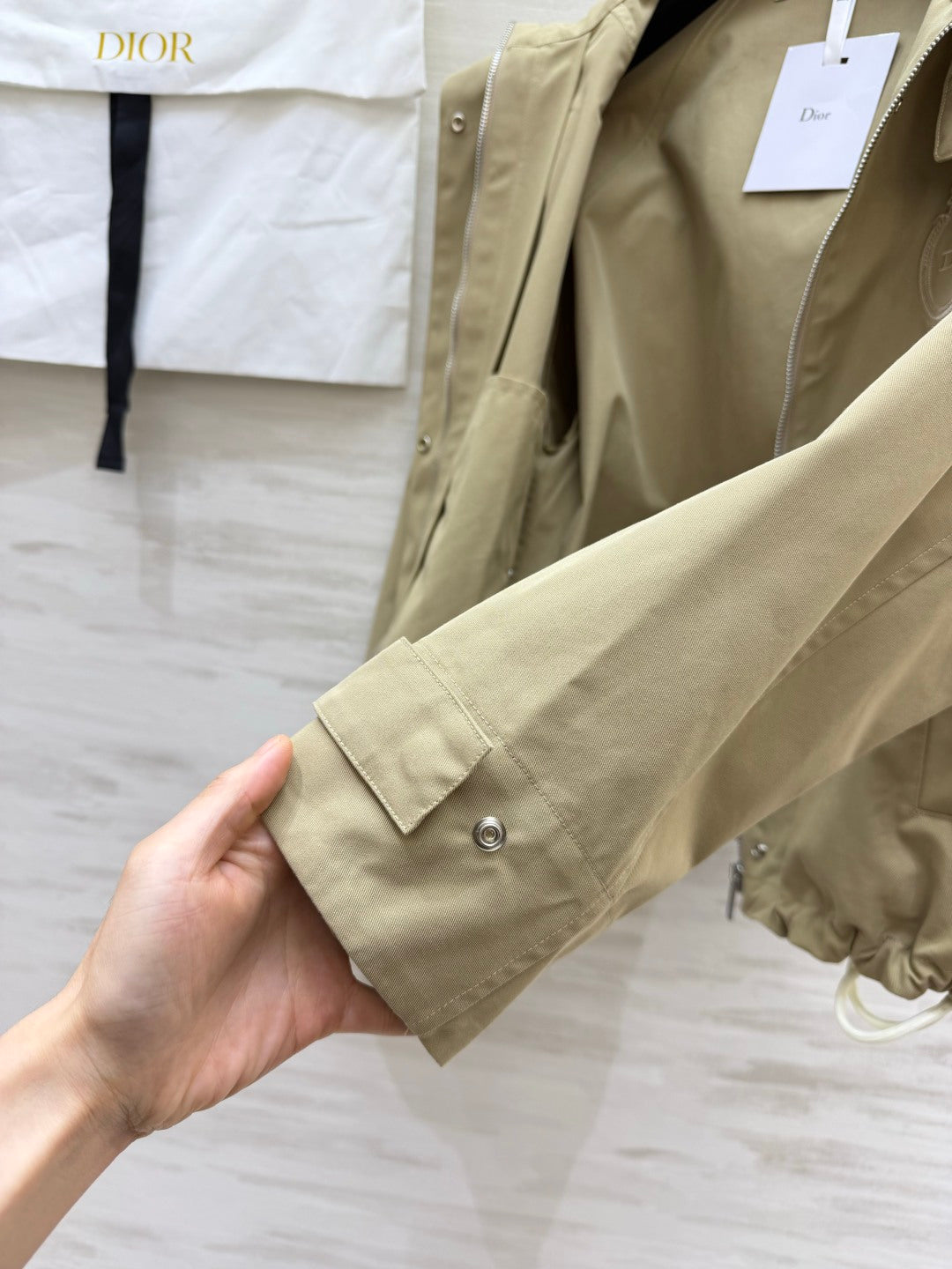 Dior 26s Hooded Windbreaker Jacket Beige 438725