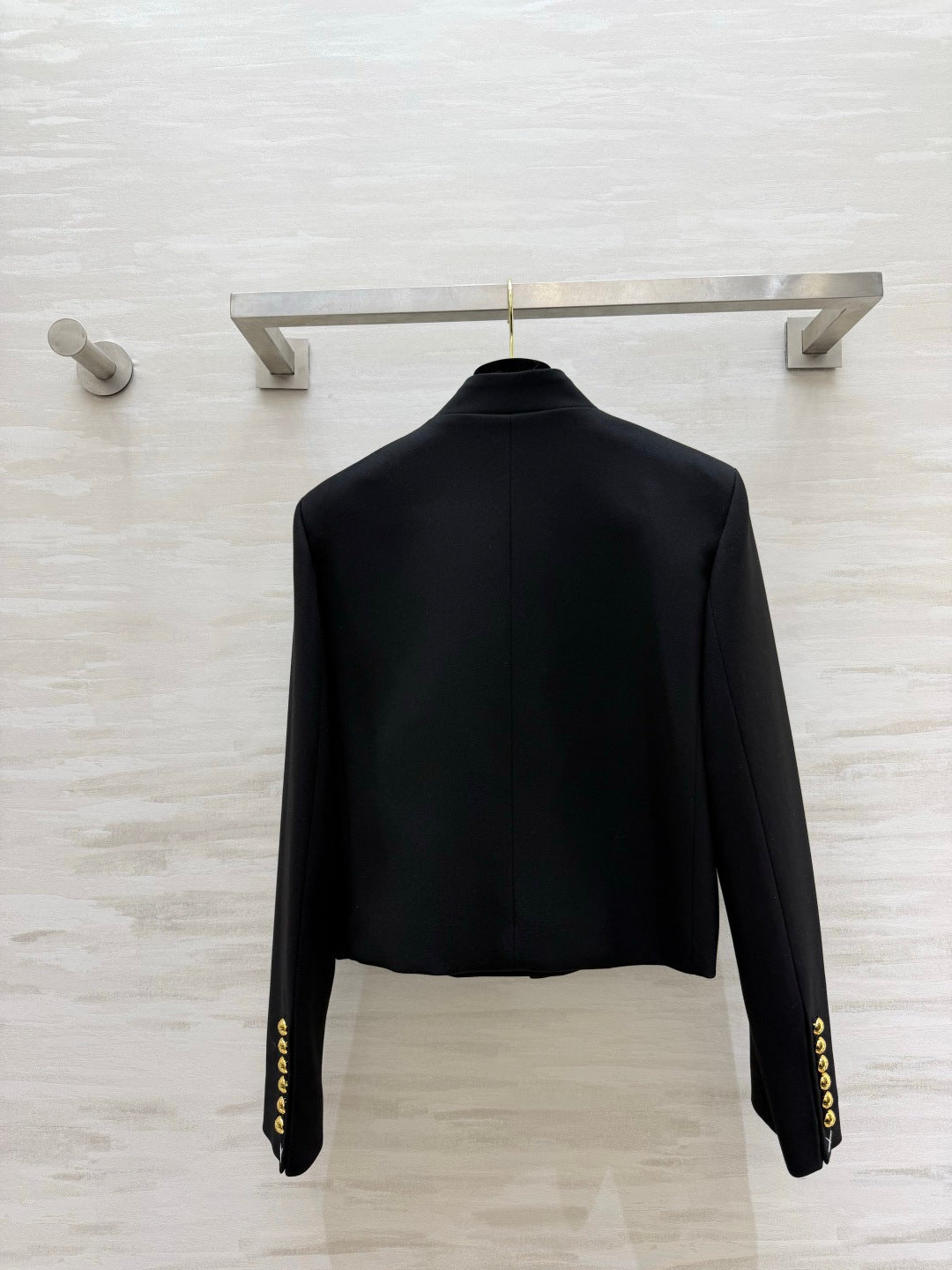 Celine 26s Military Jacket Black Gold Wool 437317