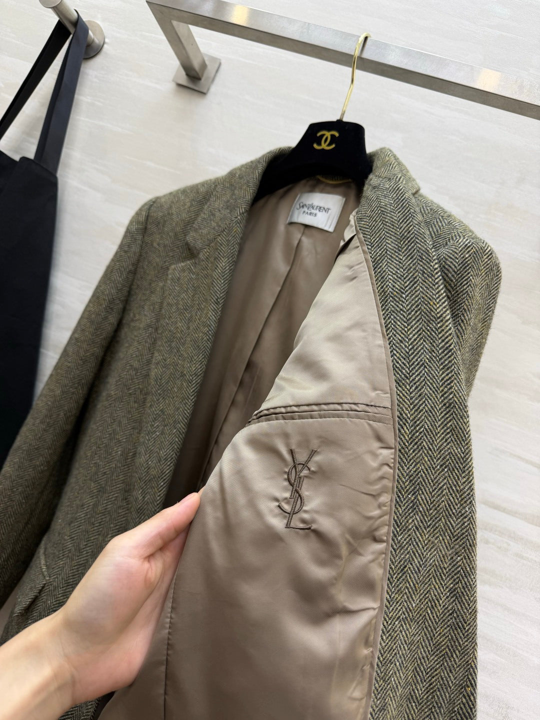 YSL 26s Khaki Wool Blazer Style 435351