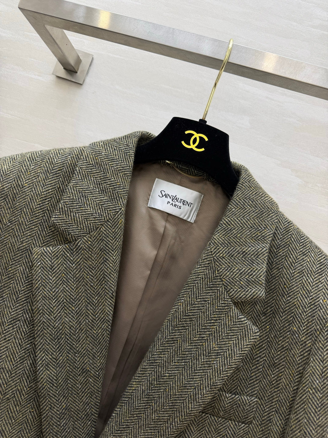 YSL 26s Khaki Wool Blazer Style 435351