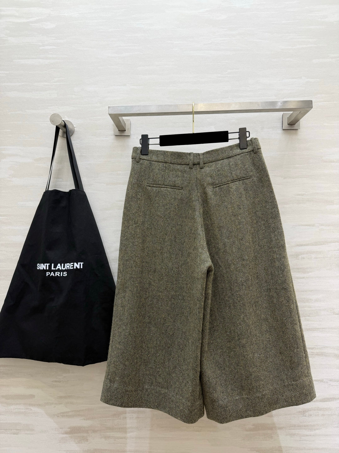 YSL 26s Khaki Wool Culottes Style 435353