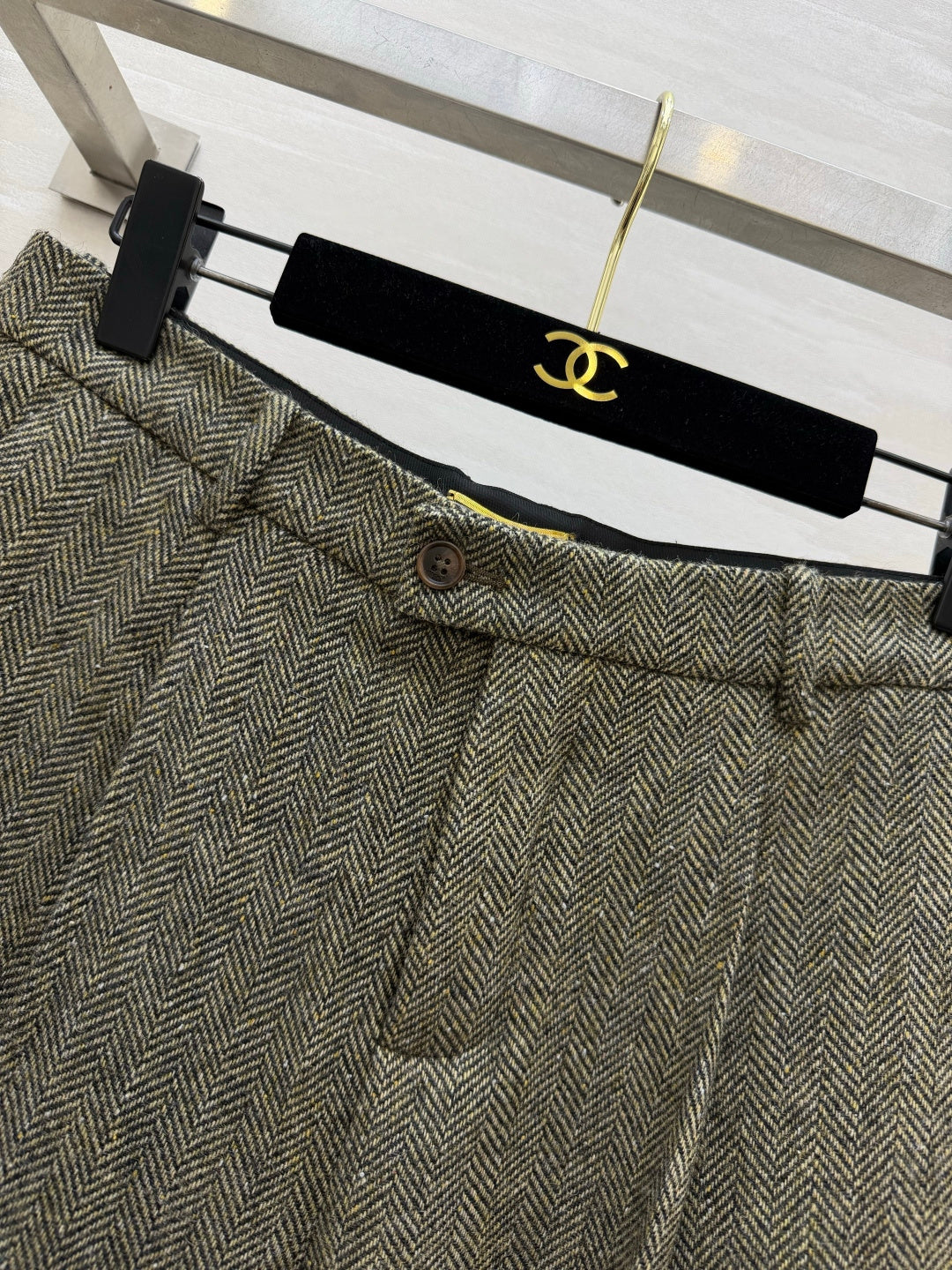 YSL 26s Khaki Wool Culottes Style 435353