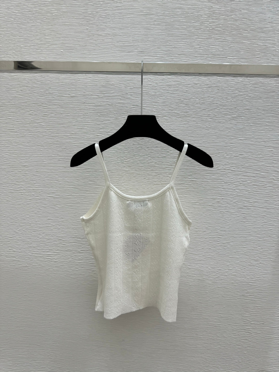 Miumiu 2026 Knitted Camisole White and Pink Tencel Cotton 136085