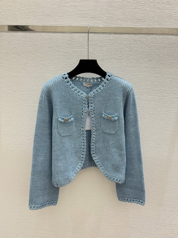 Chanel 2026 Round Neck Knitted Long Sleeve Cardigan Wool 259298