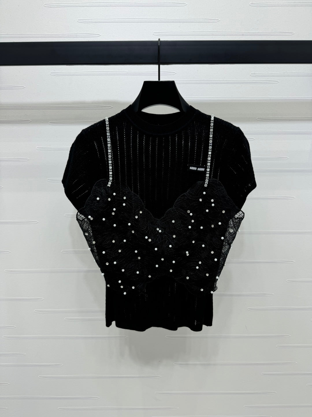 Miu 25 T- Shirt Wool with Lace 233541