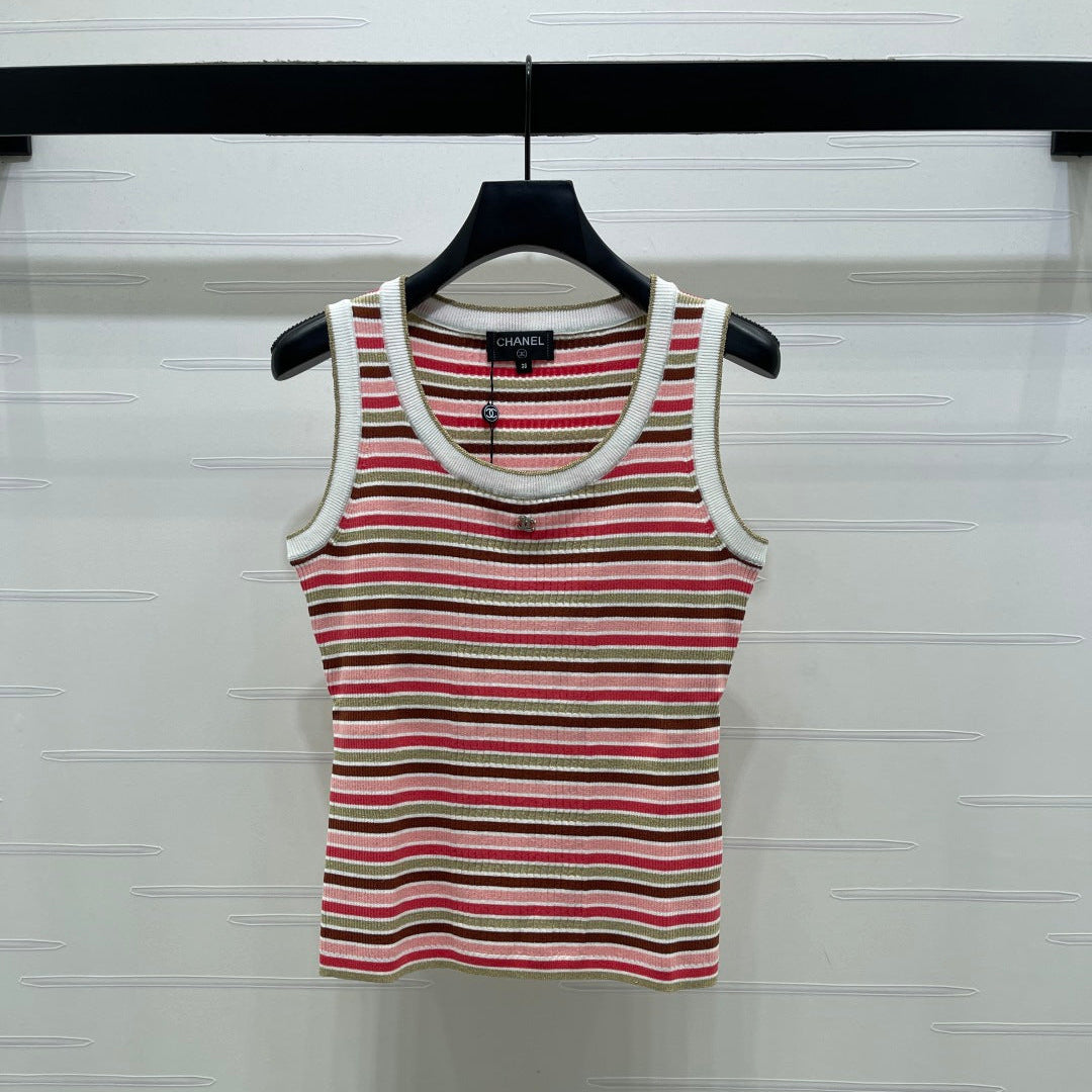 CC Sleeveless Striped Top Multicolor Tencel 351049