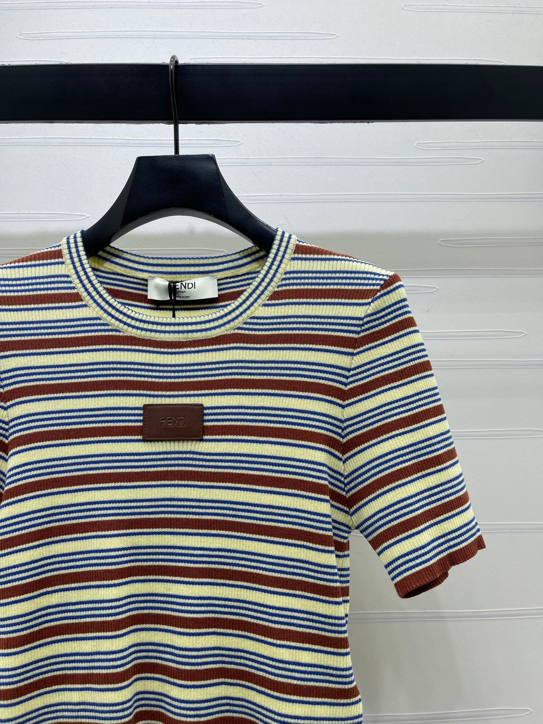 Fendi Striped Knit Top Tencel Silk 373150