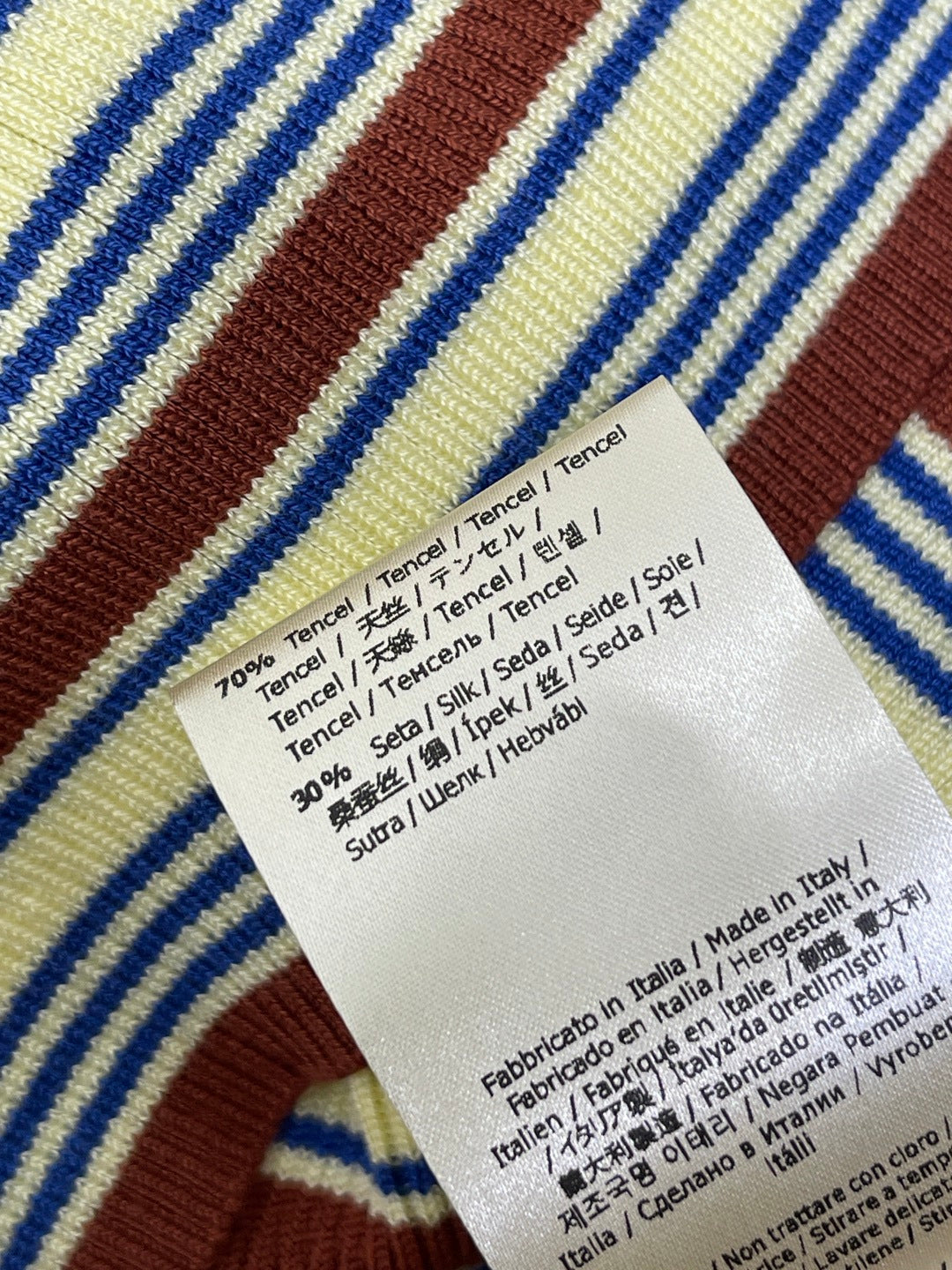 Fendi Striped Knit Top Tencel Silk 373150