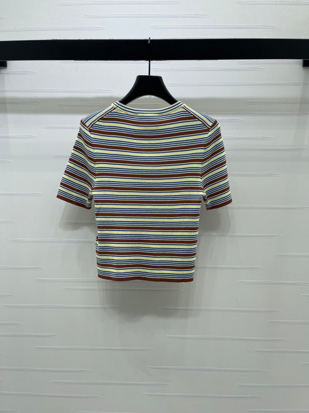 Fendi Striped Knit Top Tencel Silk 373150