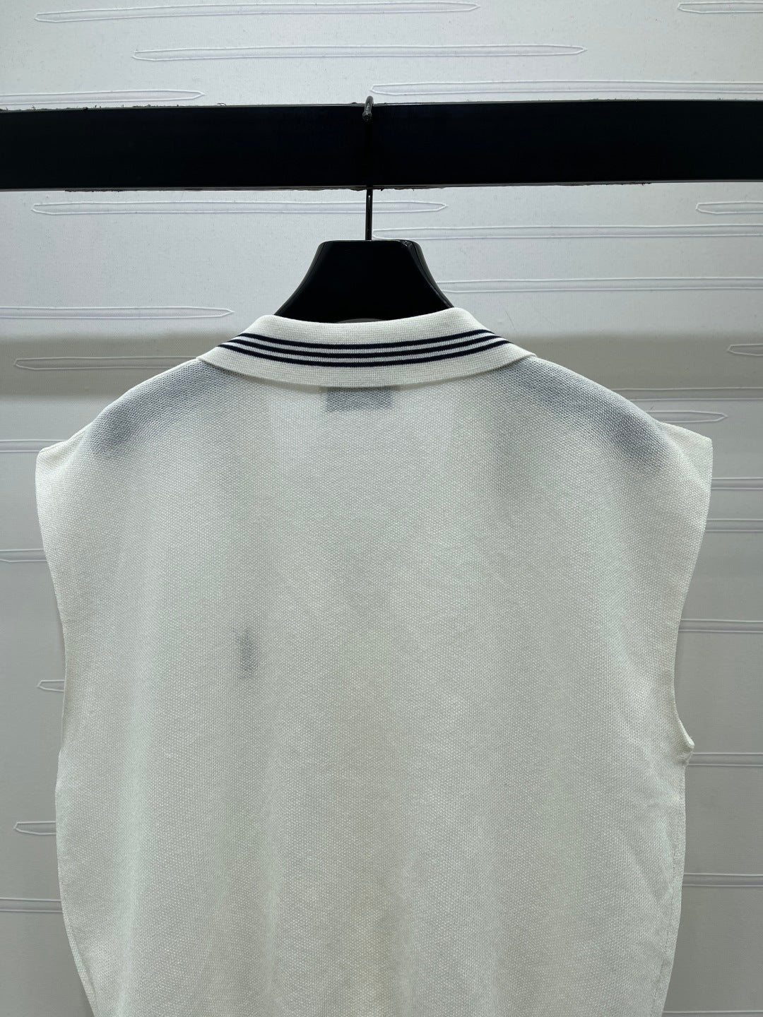 YSL Polo Collar Knit Vest Silk Wool 392666