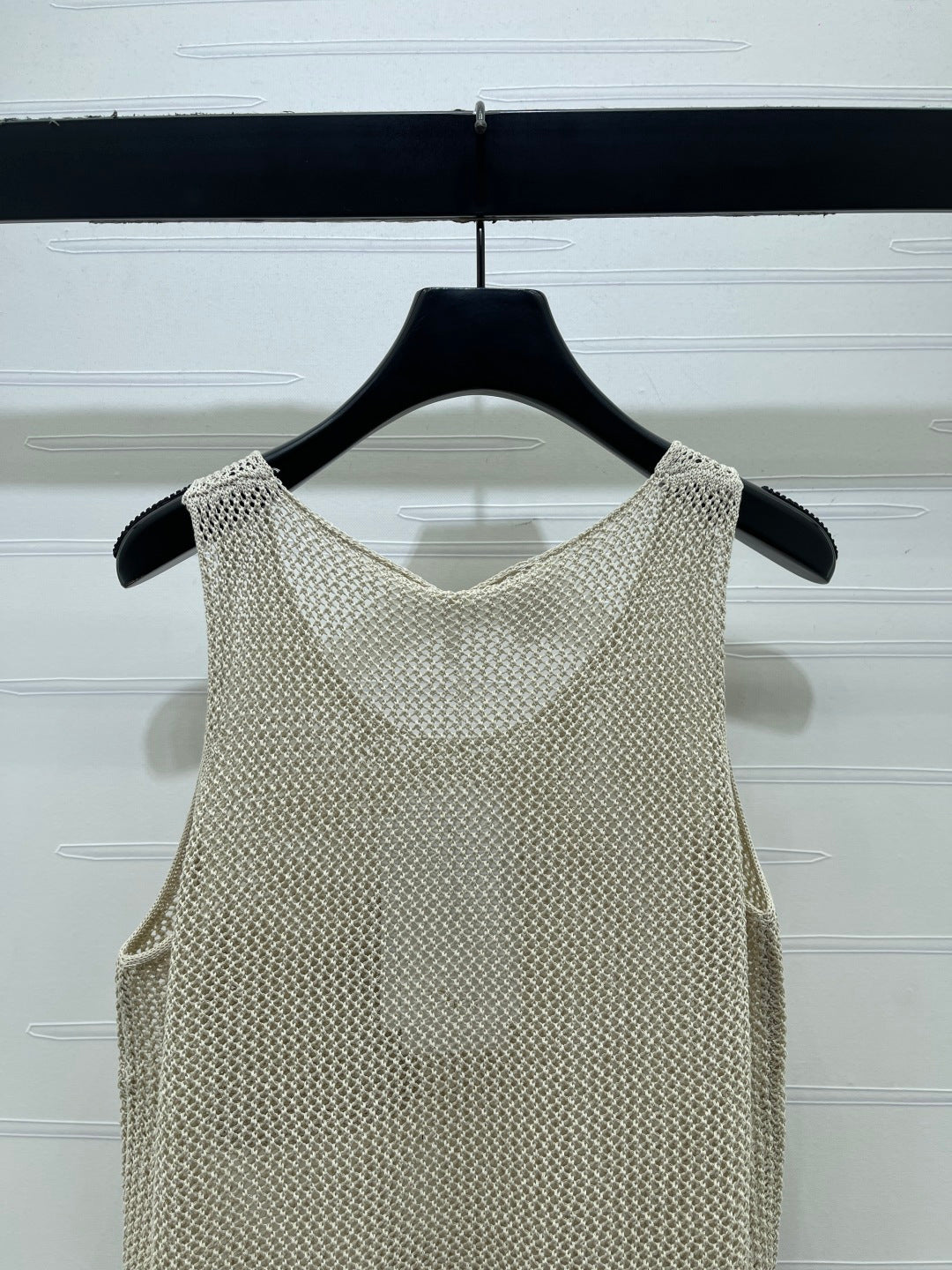 CD Hollow-Out Knit Vest Light Taupe Acrylic Cotton 397471