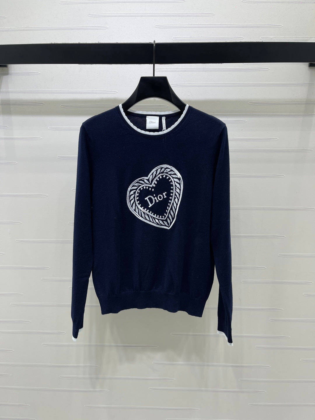 CD Qixi Long-Sleeved Sweater Dark Blue Wool 410783