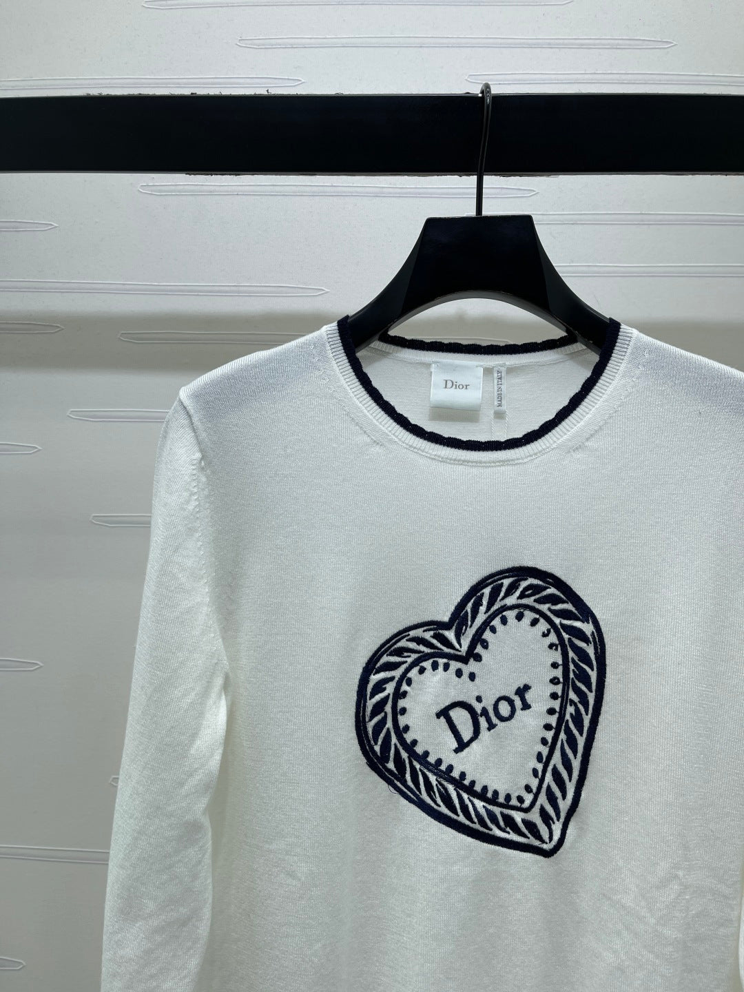 CD Qixi Long-Sleeved Sweater White Wool 410784