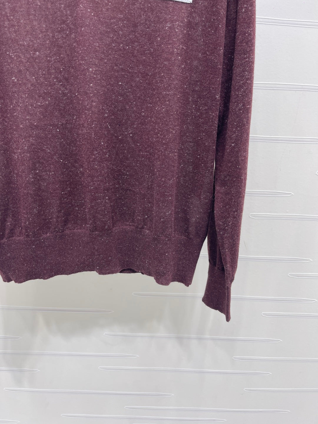Miu 26s Knit Long-Sleeve Top Burgundy Wool  414882