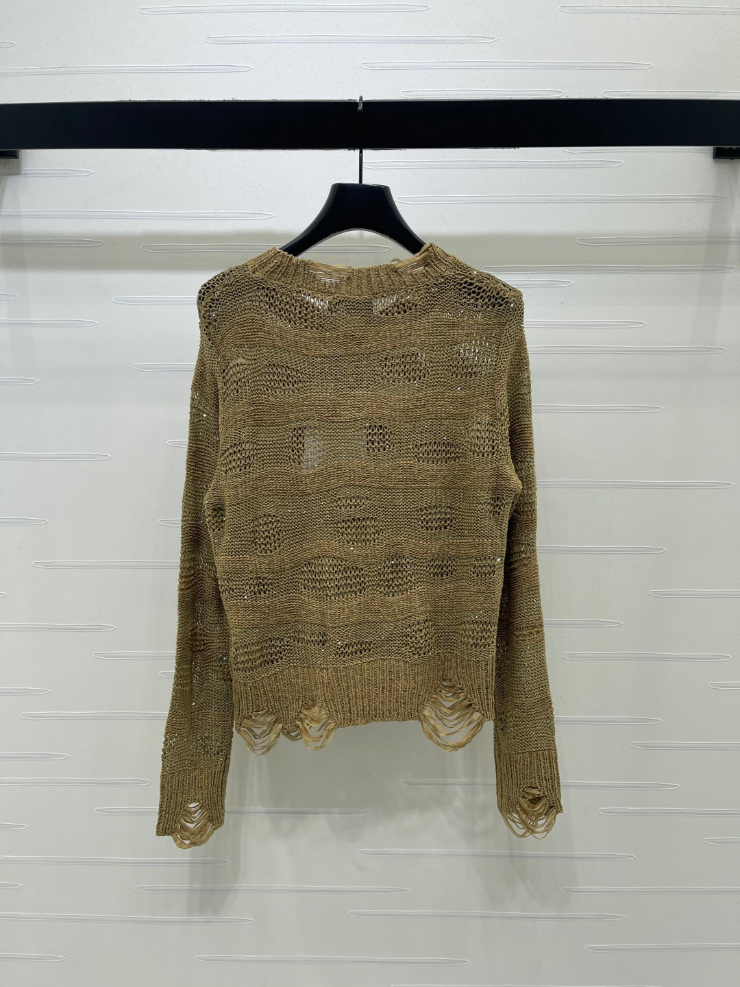 CC 26s Neck Knit Long-Sleeved Top Khaki Wool 414886