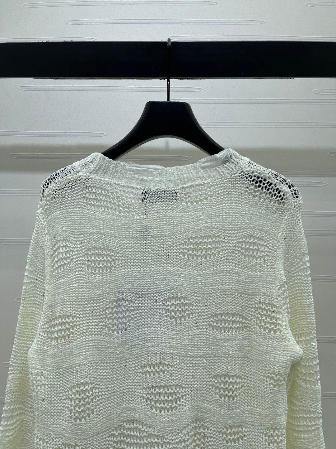 CC 26s Neck Knit Long-Sleeved Top White Wool 414885