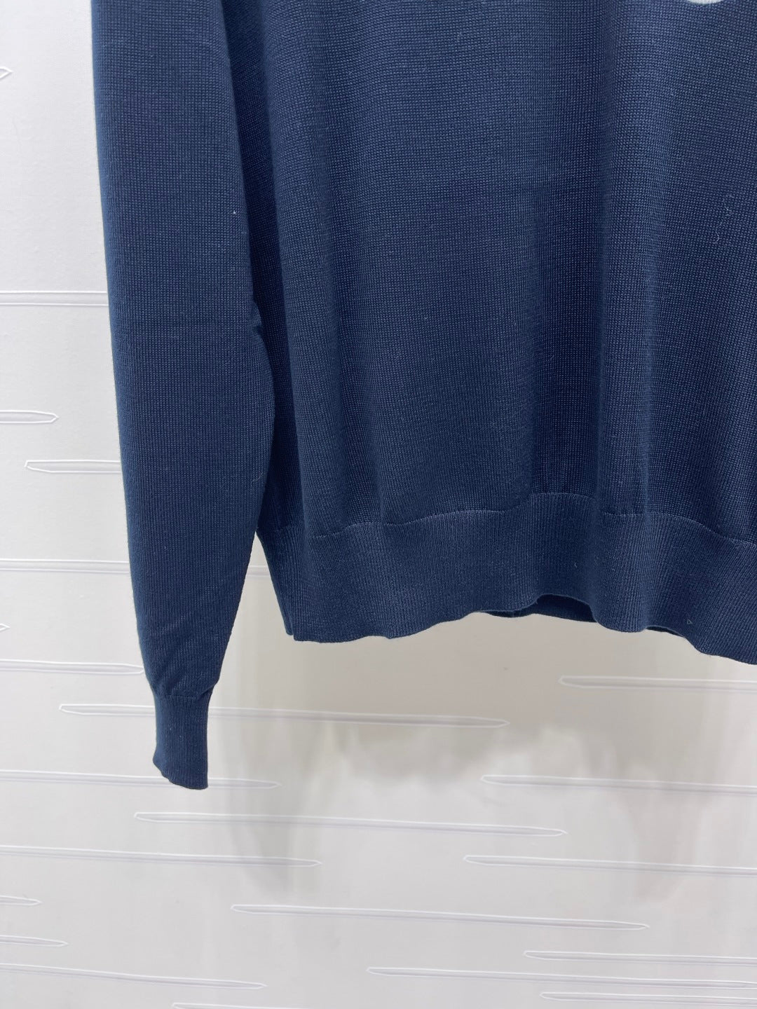 CD 26s Embroidered Logo Knit Long-Sleeve Sweater Navy Blue Wool 422005
