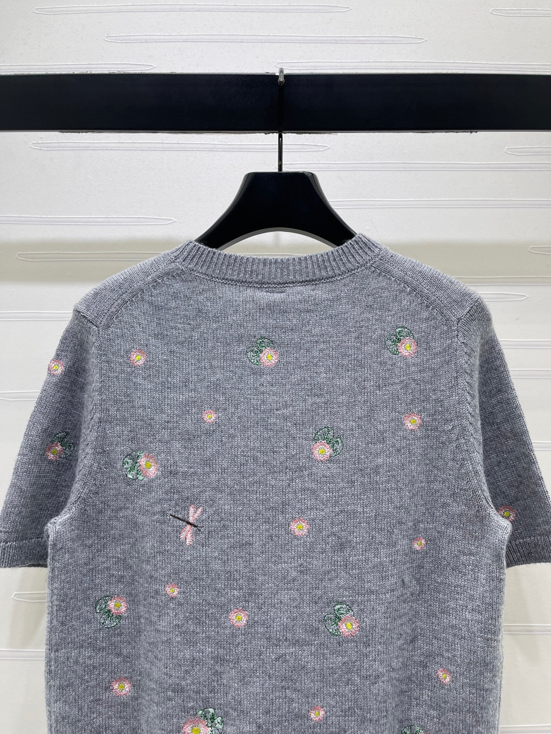CD 26s Short-Sleeved Embroidered Sweater Grey Wool 422023