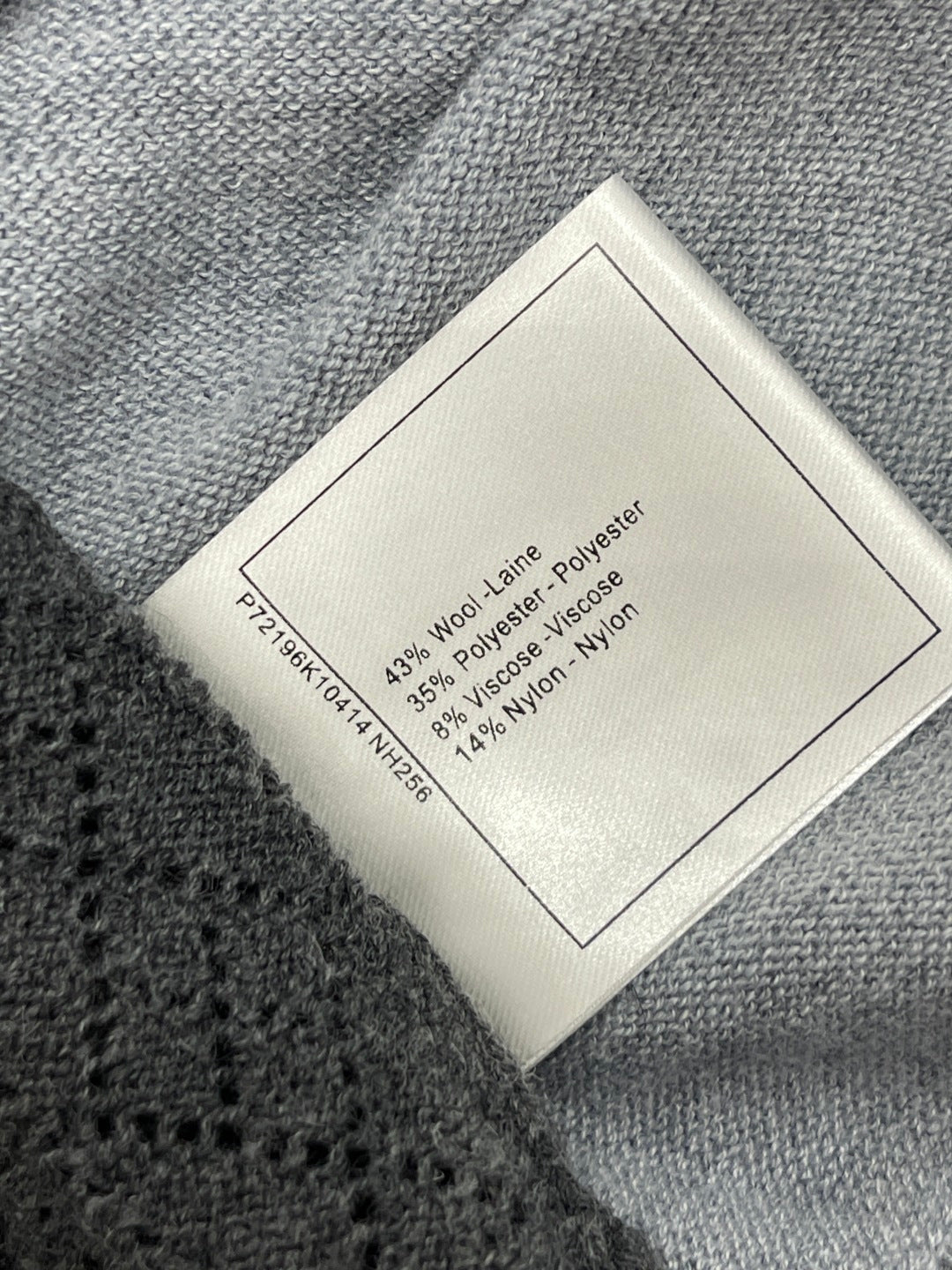 CC 26s Faux Two-Piece Knitted Crew Neck Cardigan Grey Wool 423882