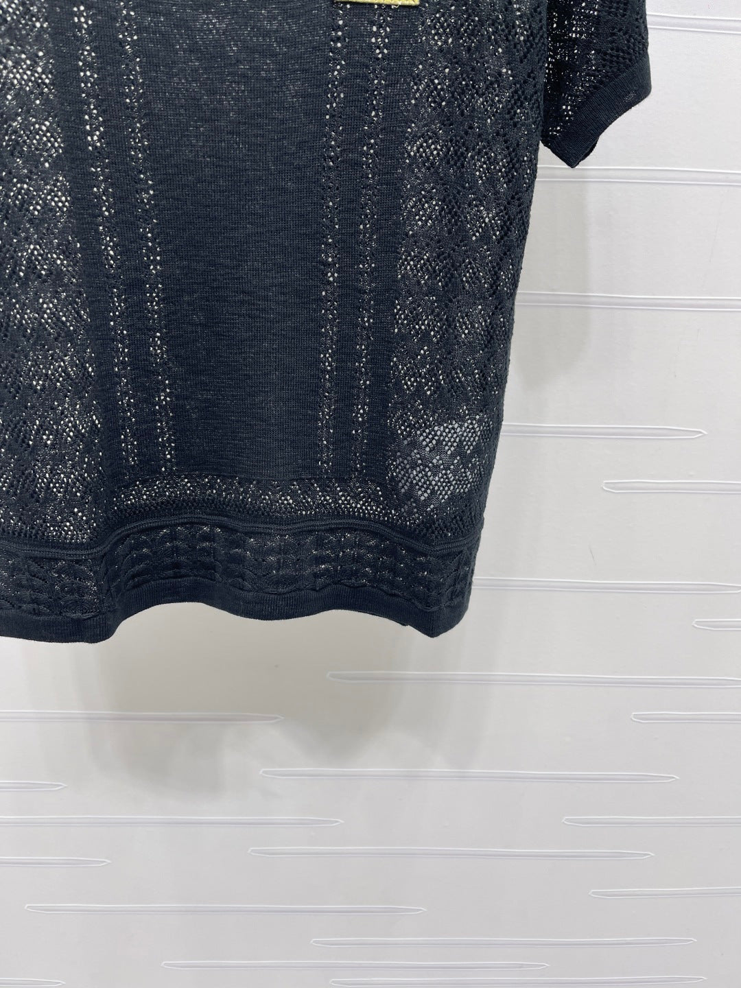 Miu 26s Knit Short-Sleeved Top Black Viscose 423895