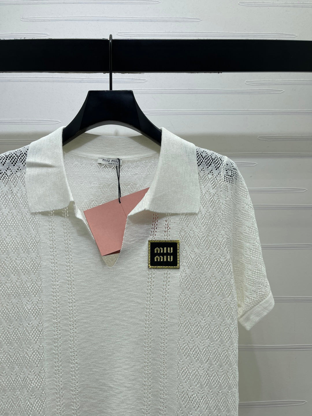 Miu 26s Knit Short-Sleeved Top White Viscose 423894