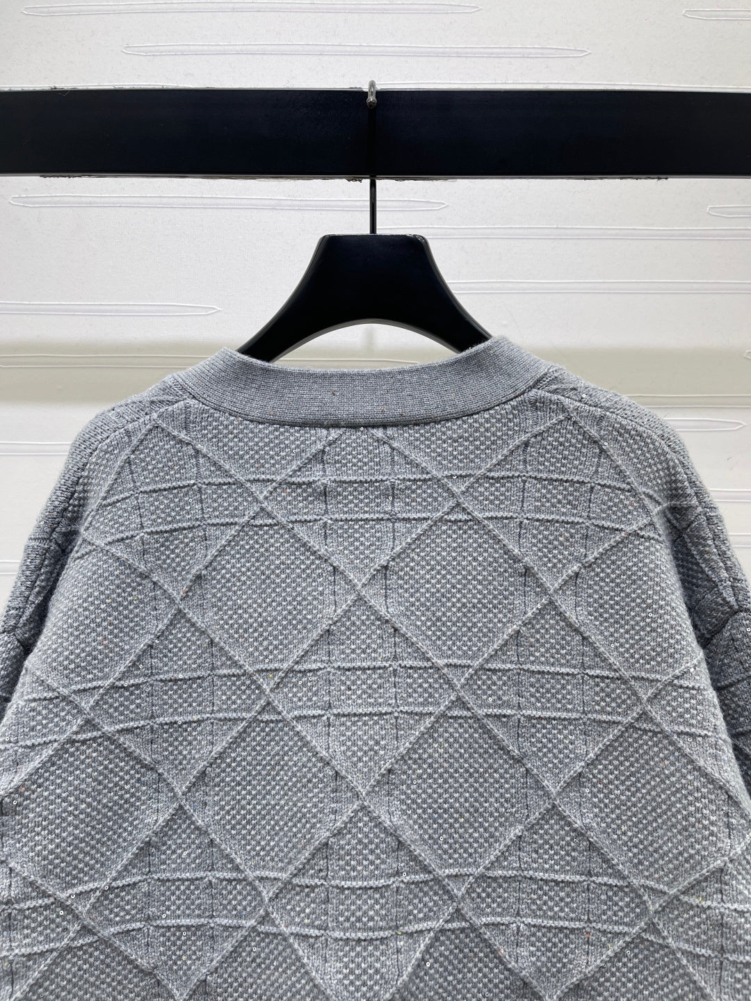 CD 26s Cannage Cardigan Wool Cashmere Grey Knit 439850