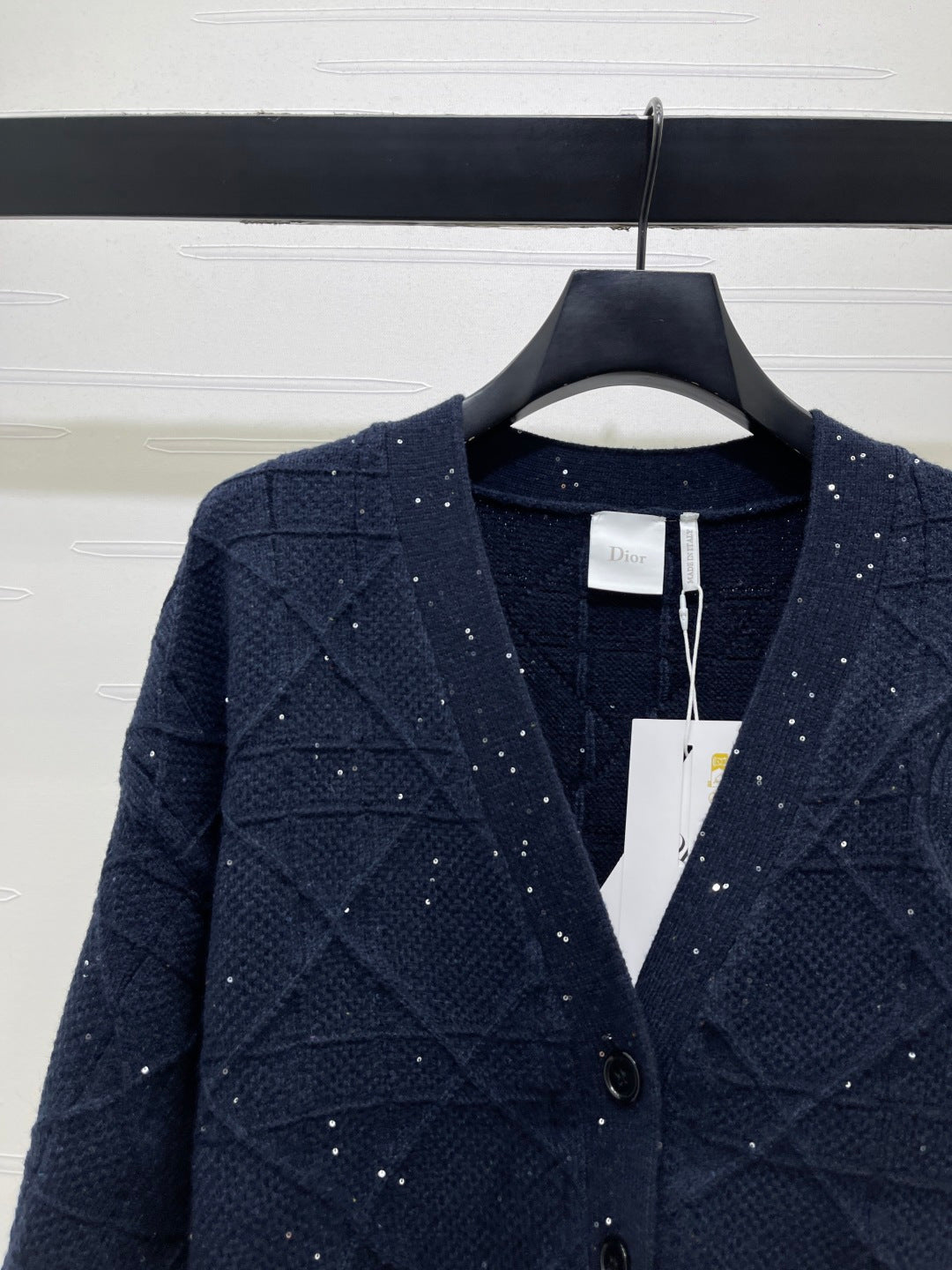 CD 26s Cannage Cardigan Wool Cashmere Navy Knit 439849