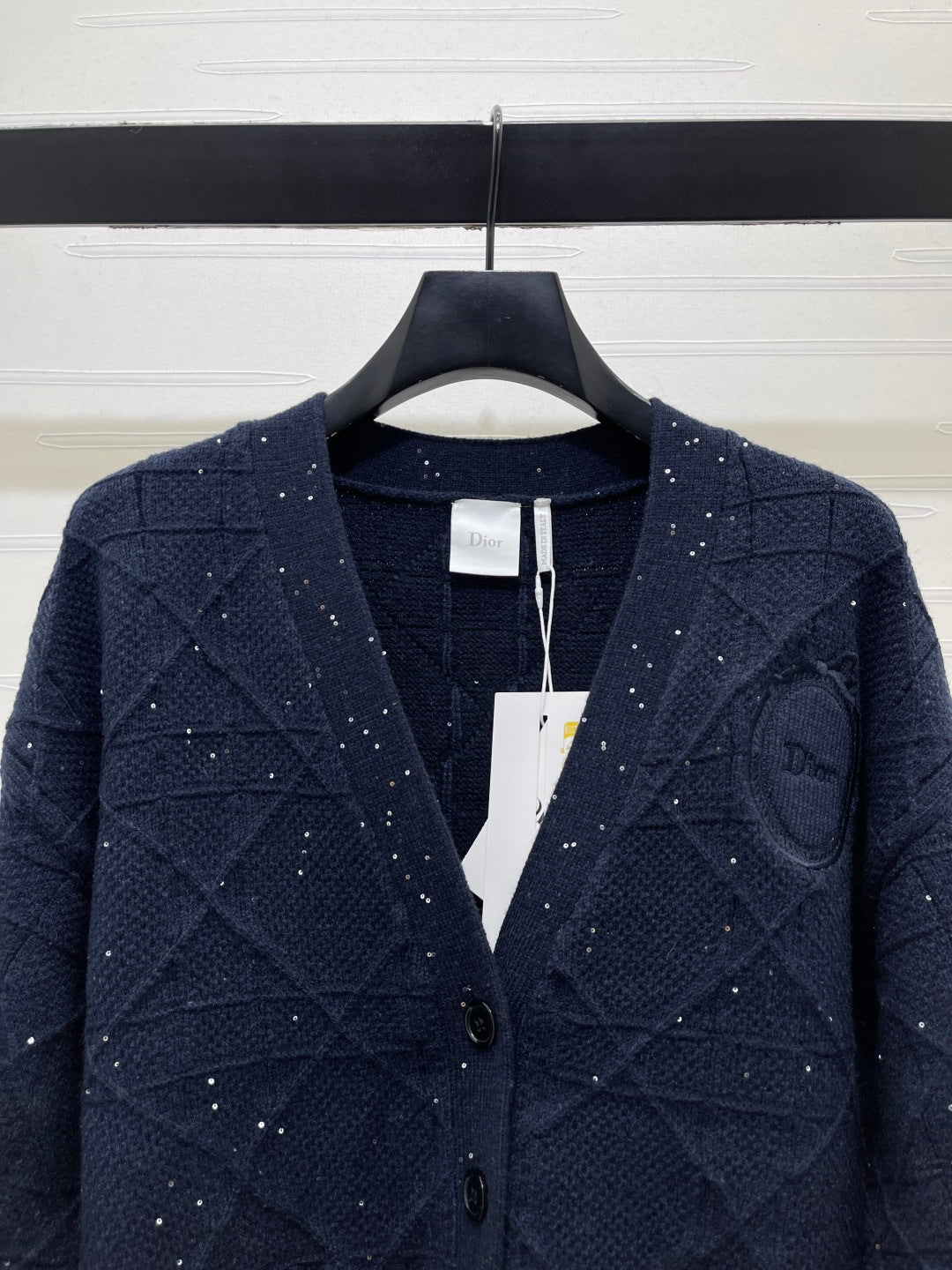 CD 26s Cannage Cardigan Wool Cashmere Navy Knit 439849