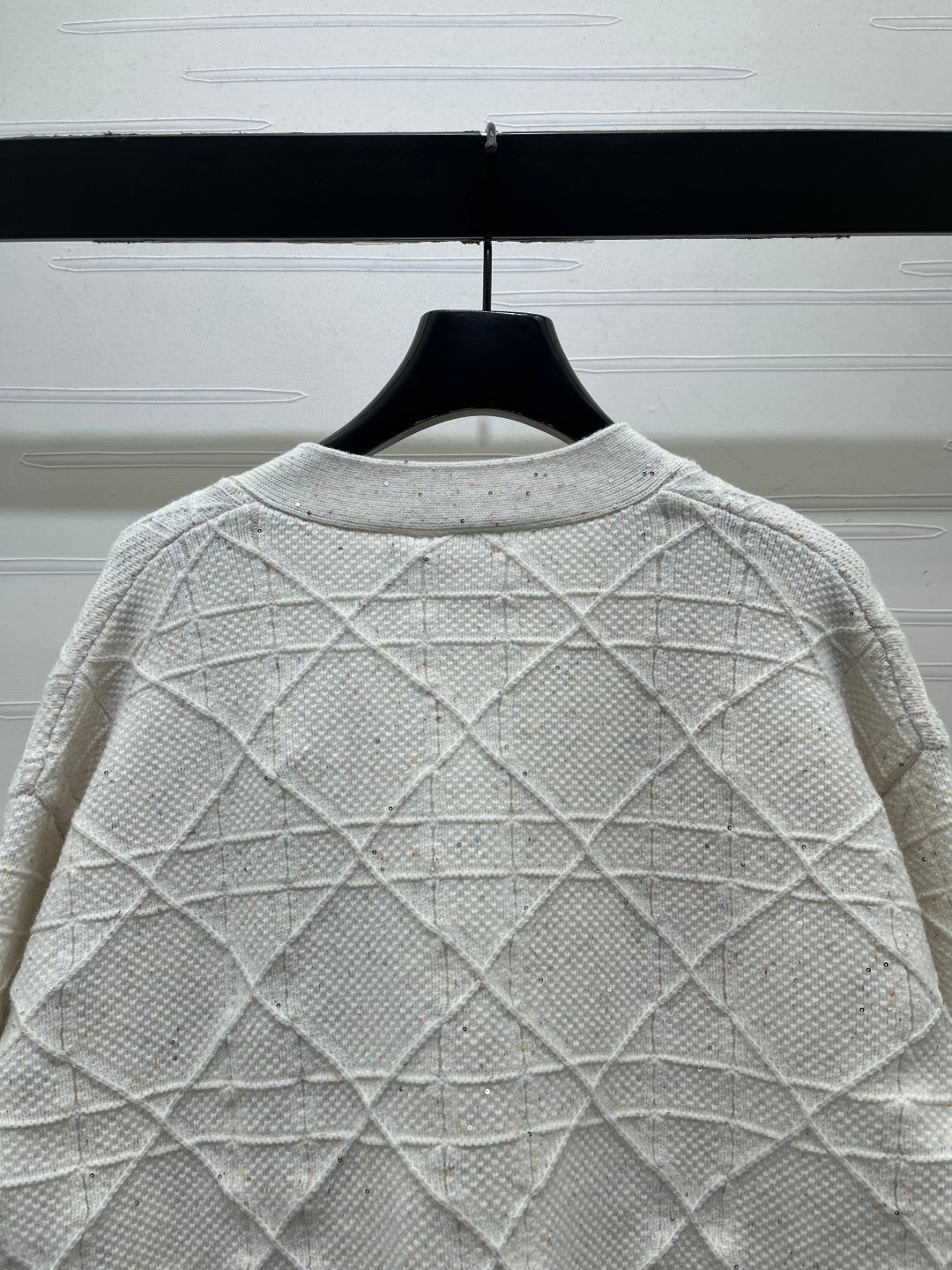 CD 26s Cannage Cardigan Wool Cashmere White Knit 439848