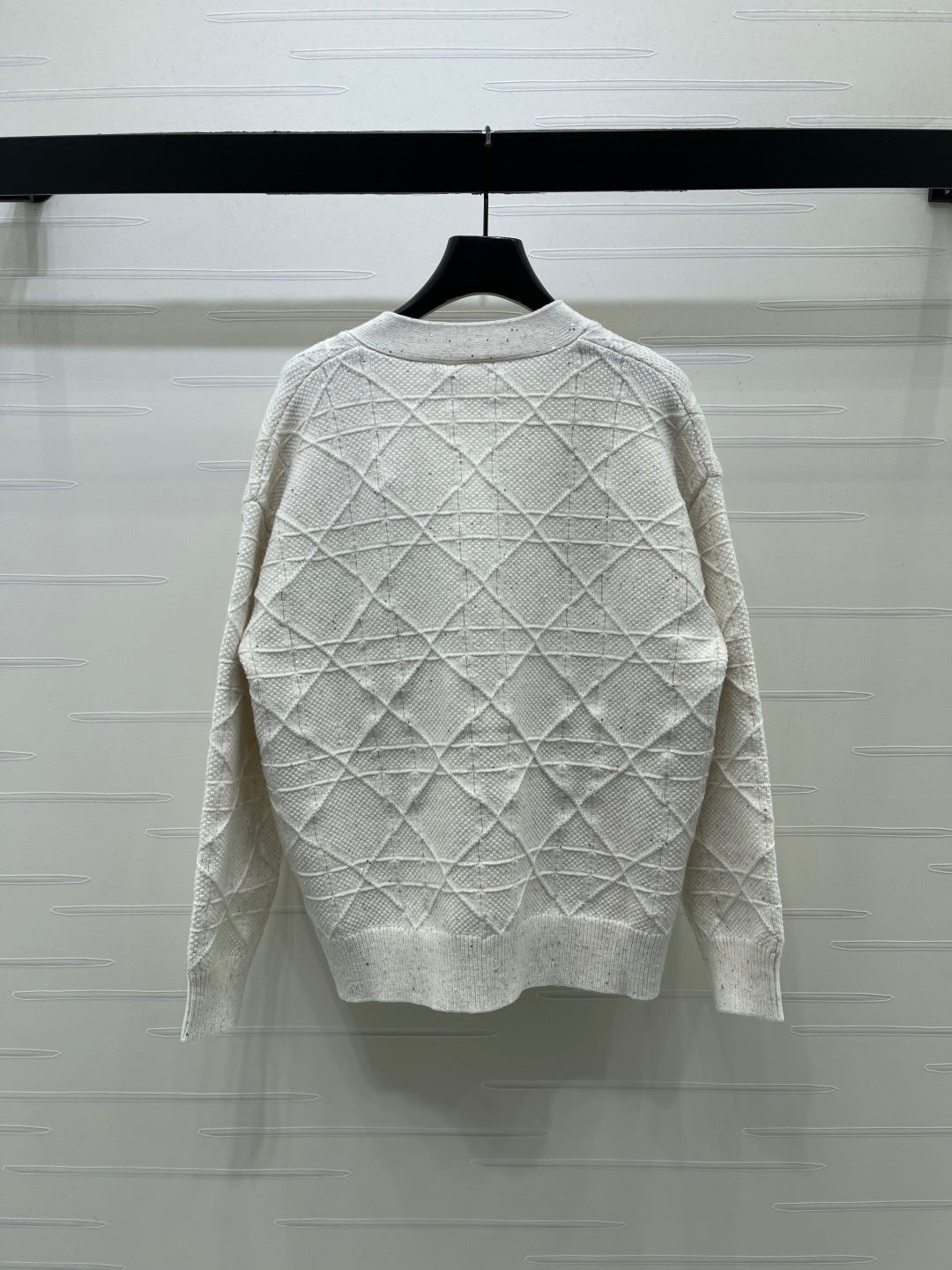 CD 26s Cannage Cardigan Wool Cashmere White Knit 439848