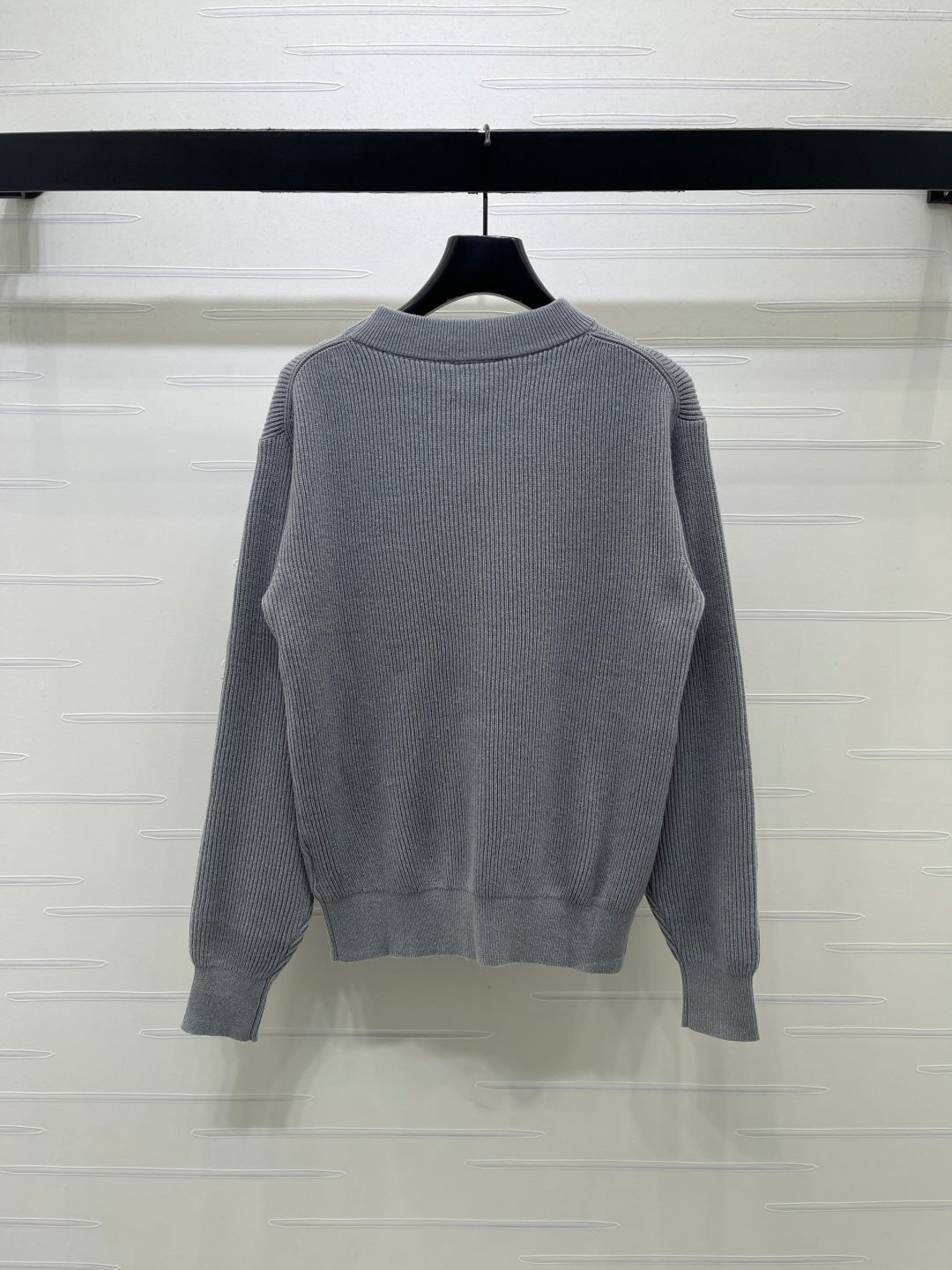 Dior 26s Logo Embroidered Ribbed Wool Sweater 439890