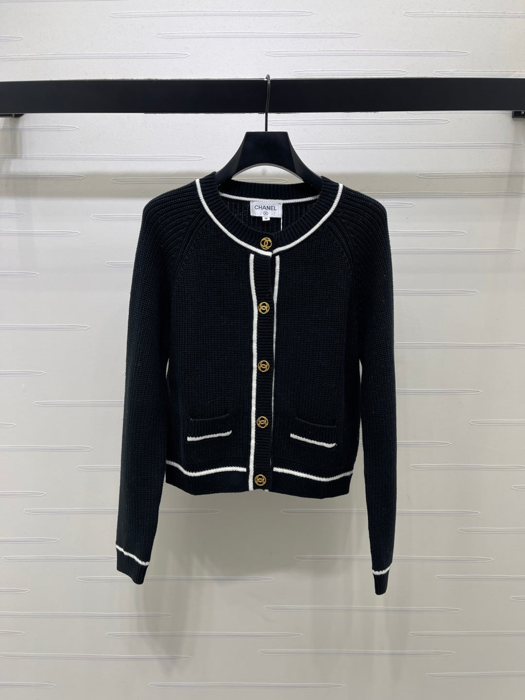 Chanel 26s Contrast Trim Knit Cardigan 439876