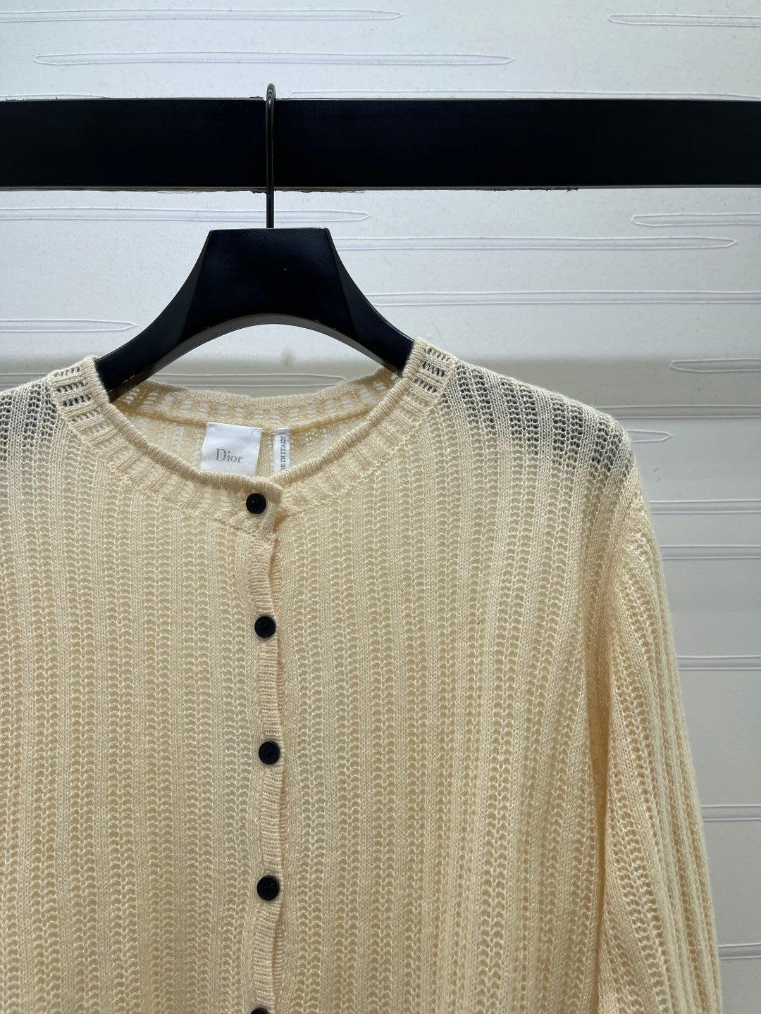 Dior 26s Bee Embroidered Open Knit Cardigan 439909
