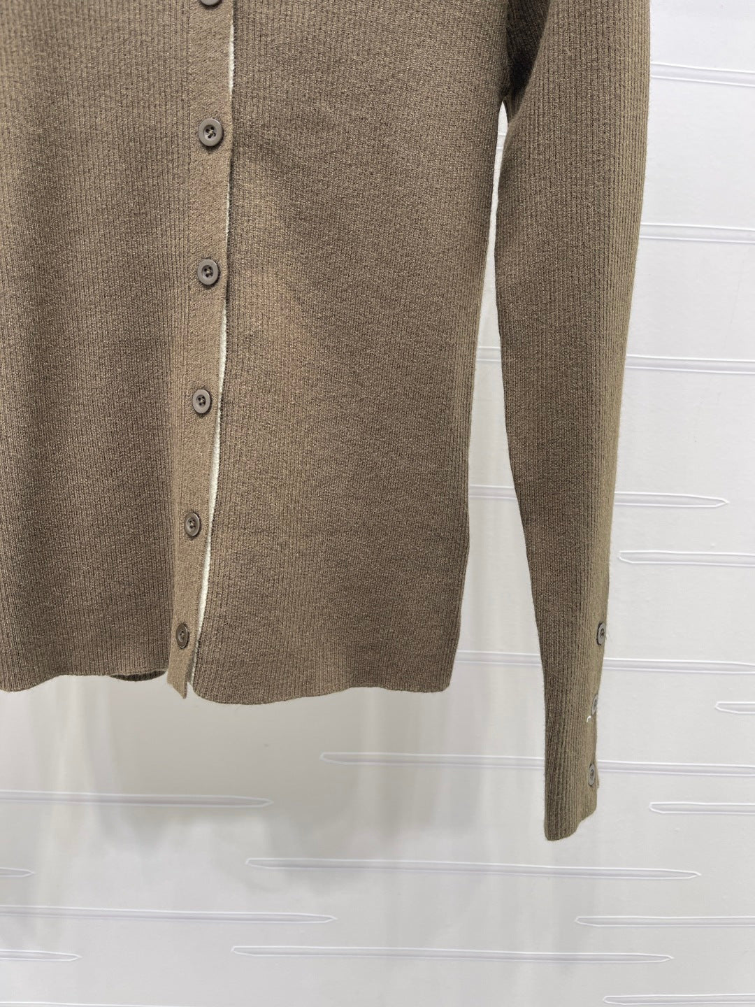 MM 26s Ribbed Cardigan Wool Khaki Knit 439817