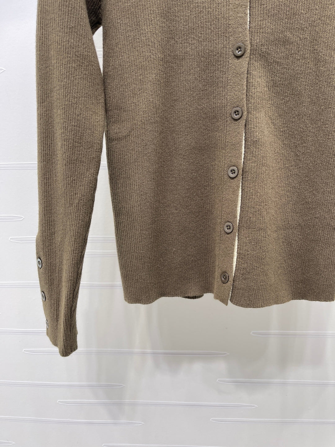 MM 26s Ribbed Cardigan Wool Khaki Knit 439817