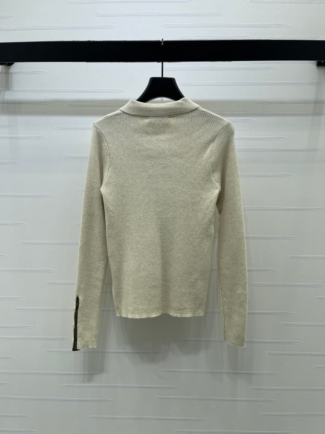 MM 26s Ribbed Cardigan Wool Beige Knit 439816