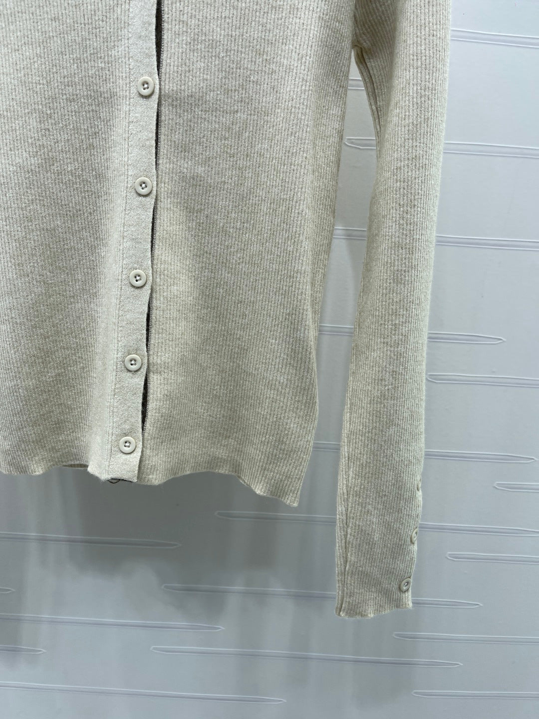 MM 26s Ribbed Cardigan Wool Beige Knit 439816