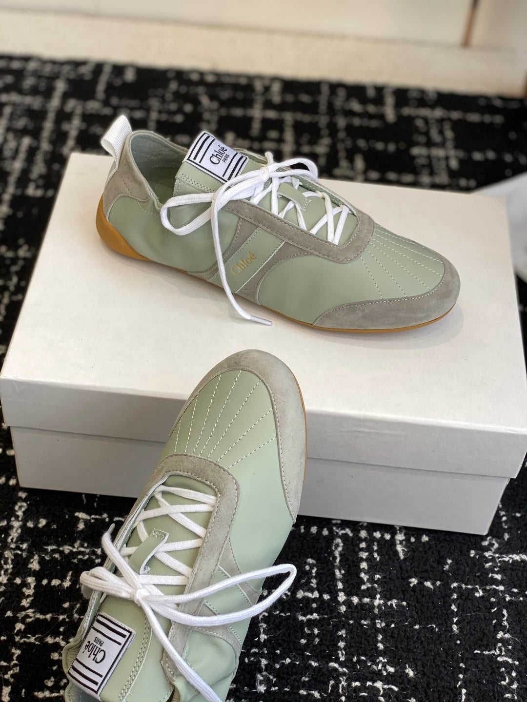 Chloé Kick Sneakers Olive Suede Lambskin 862648