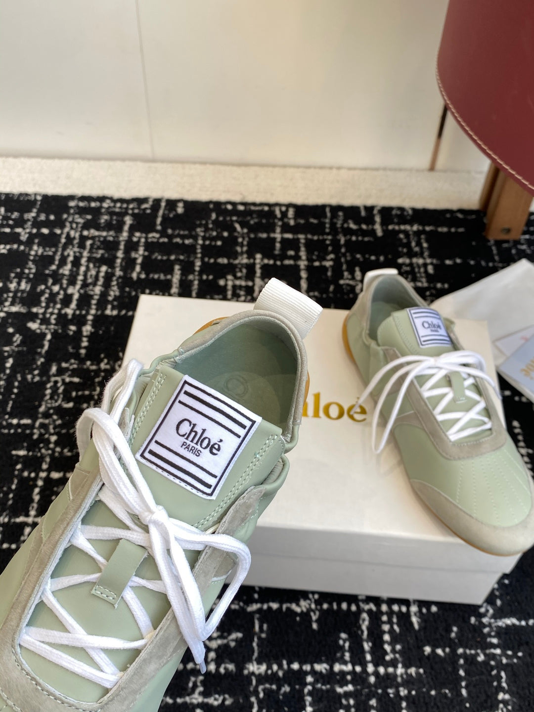 Chloé Kick Sneakers Olive Suede Lambskin 862648