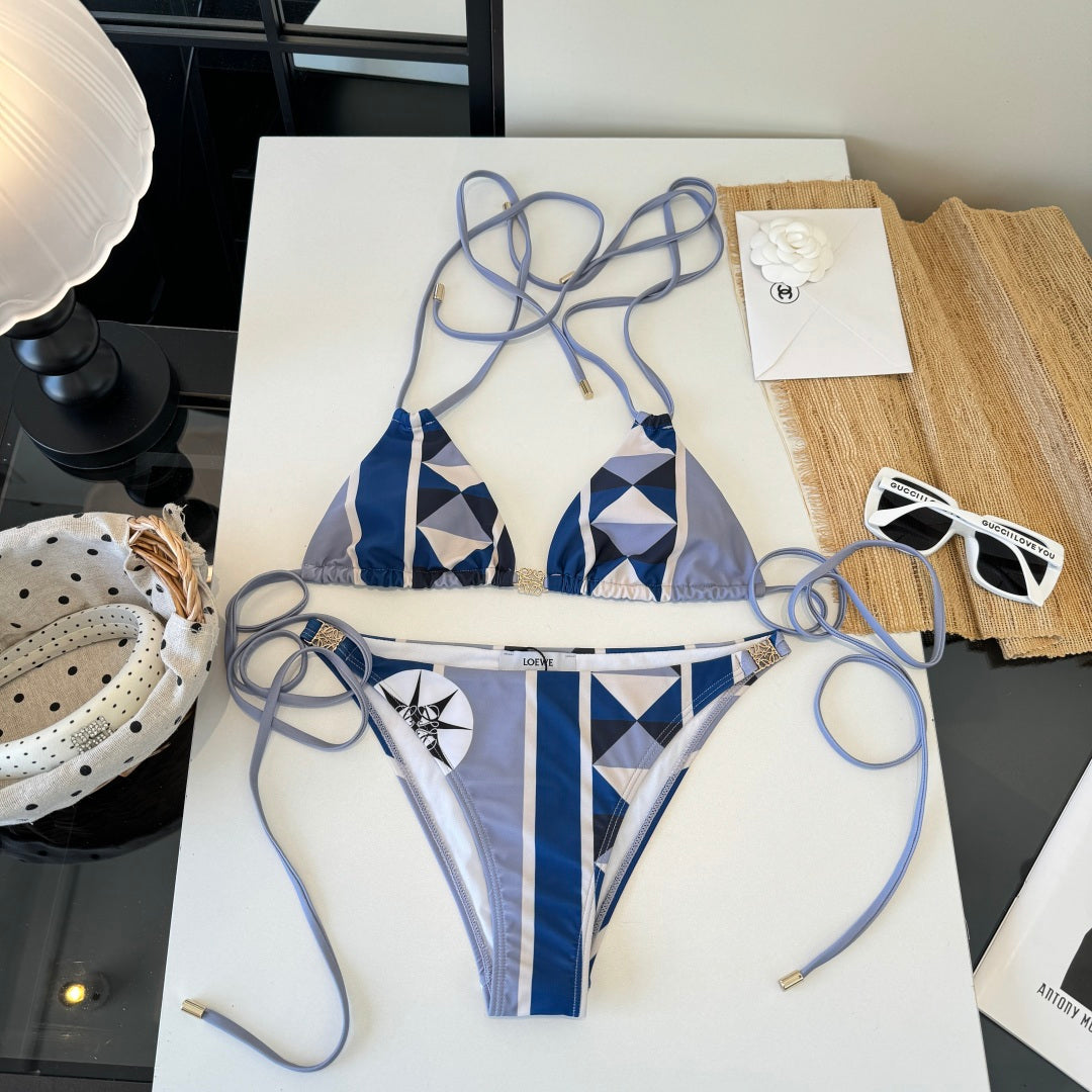 Loewe Two-Piece Bikini Blue White 203027