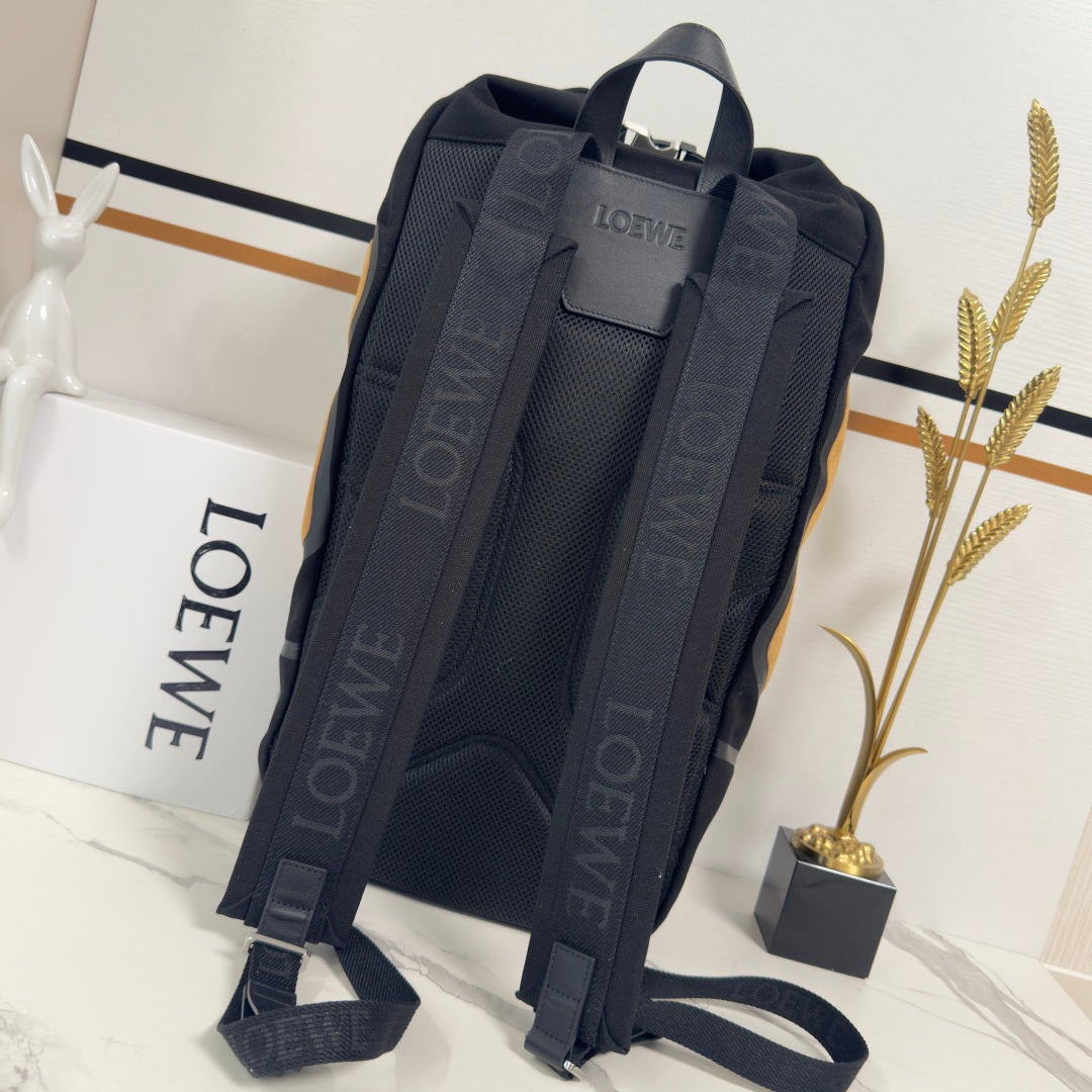 Loewe Flex Backpack Black Brown Suede Mesh