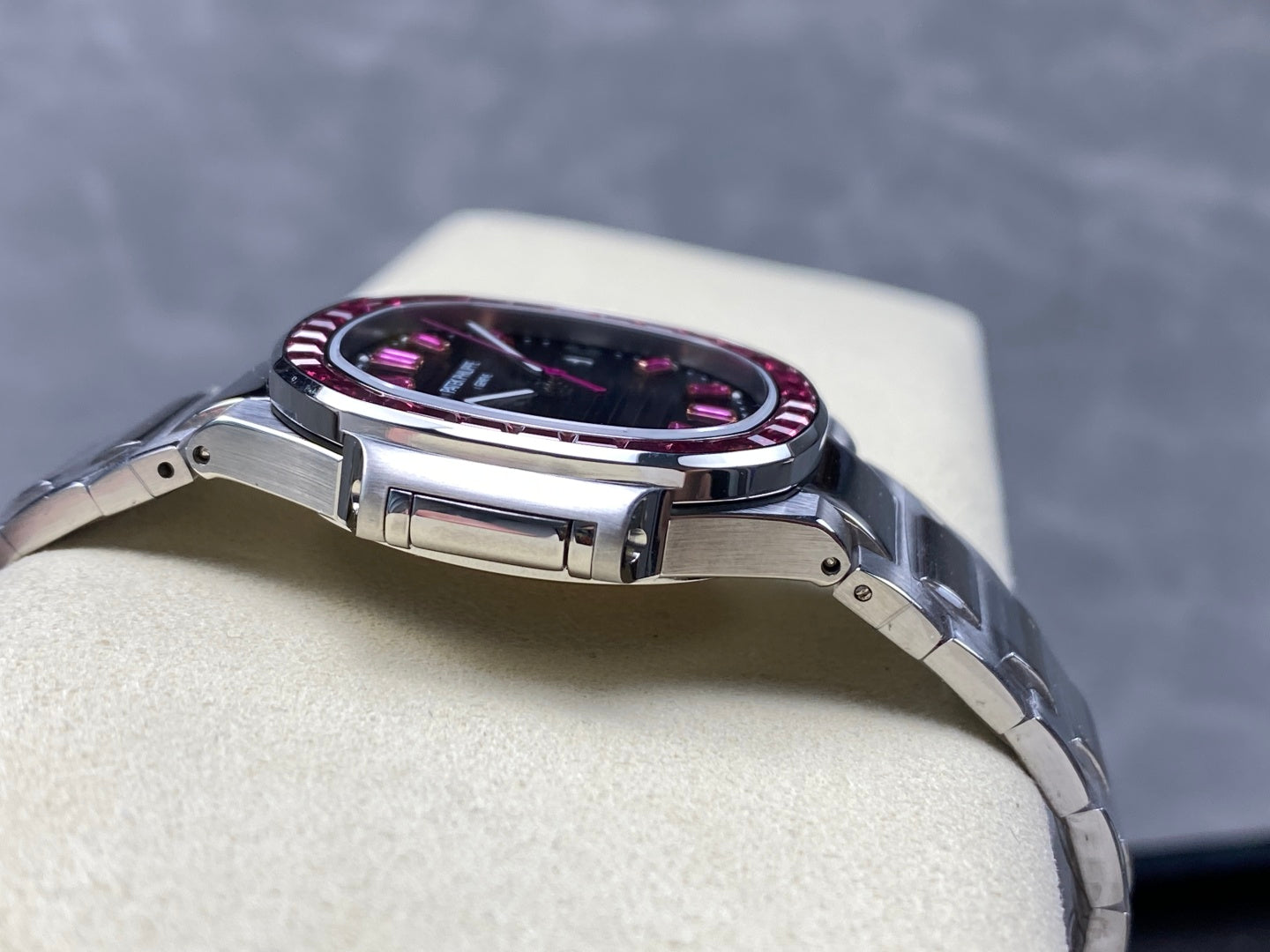 PATEK Nautilus 35.2mm Silver Black Pink Dial