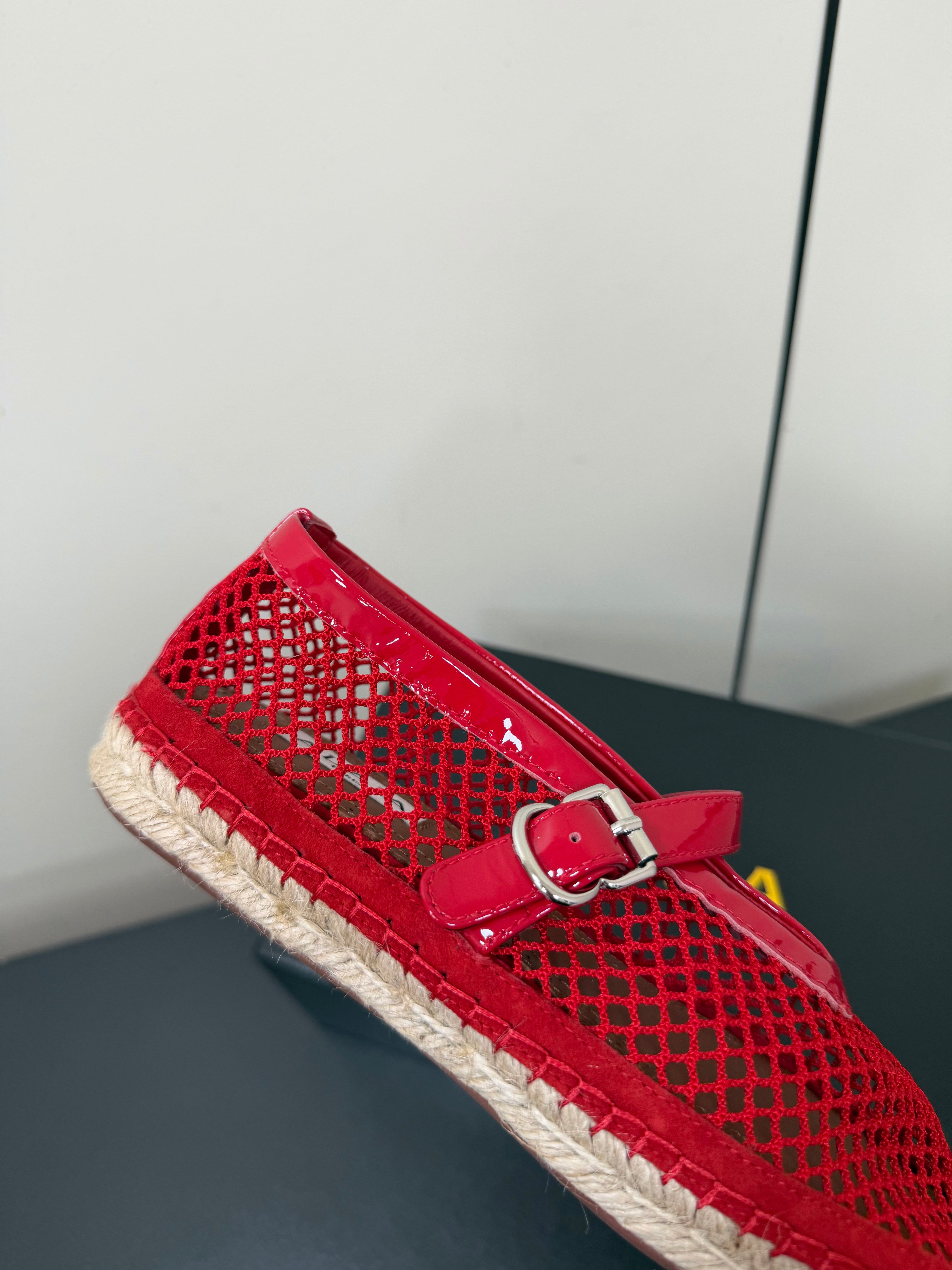 Alaia 26s Espadrilles Red Patent Leather Mesh  984733