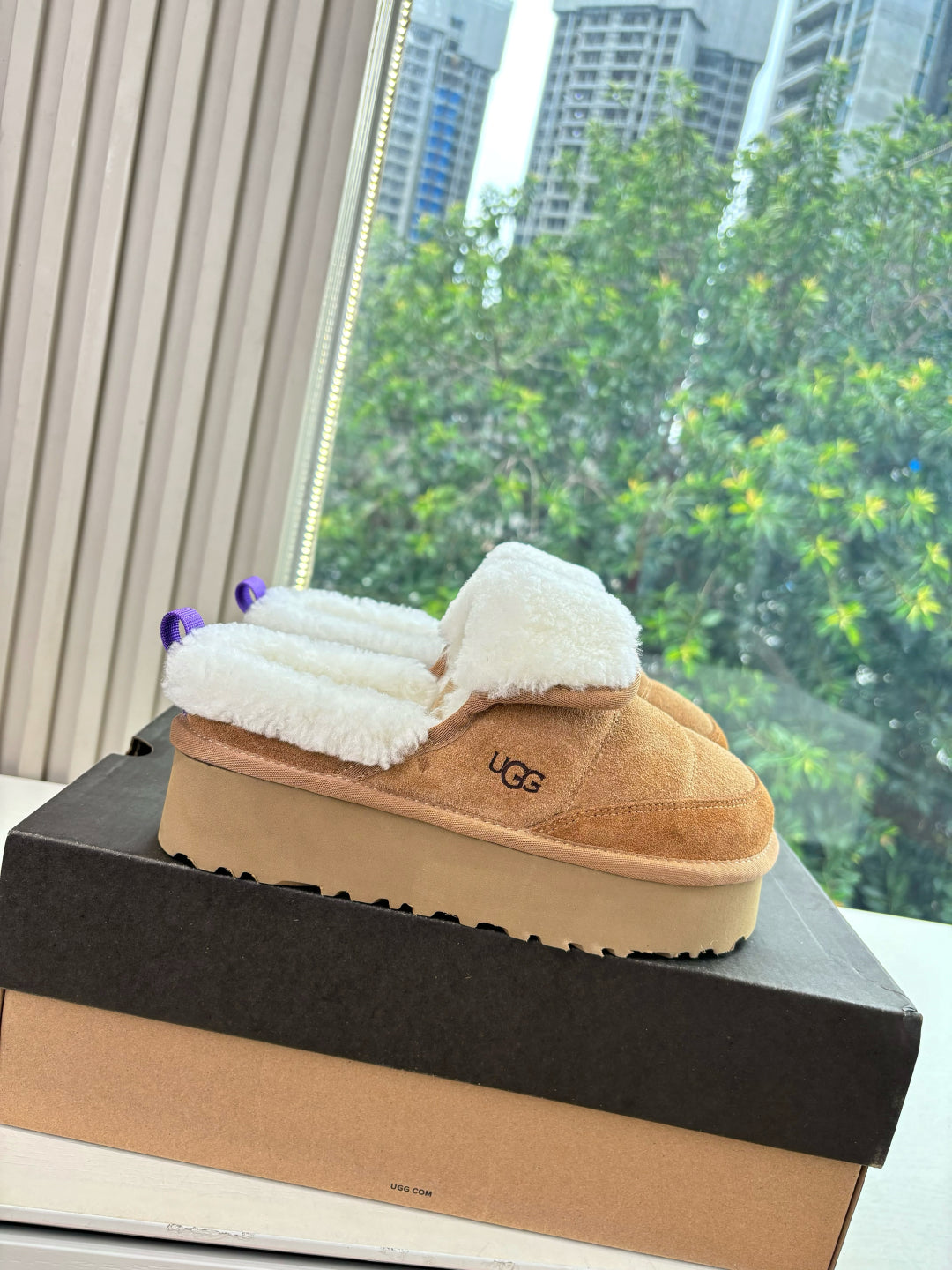 UGG Australian Shepherd Theia Platform Warm Wool Suede 525936