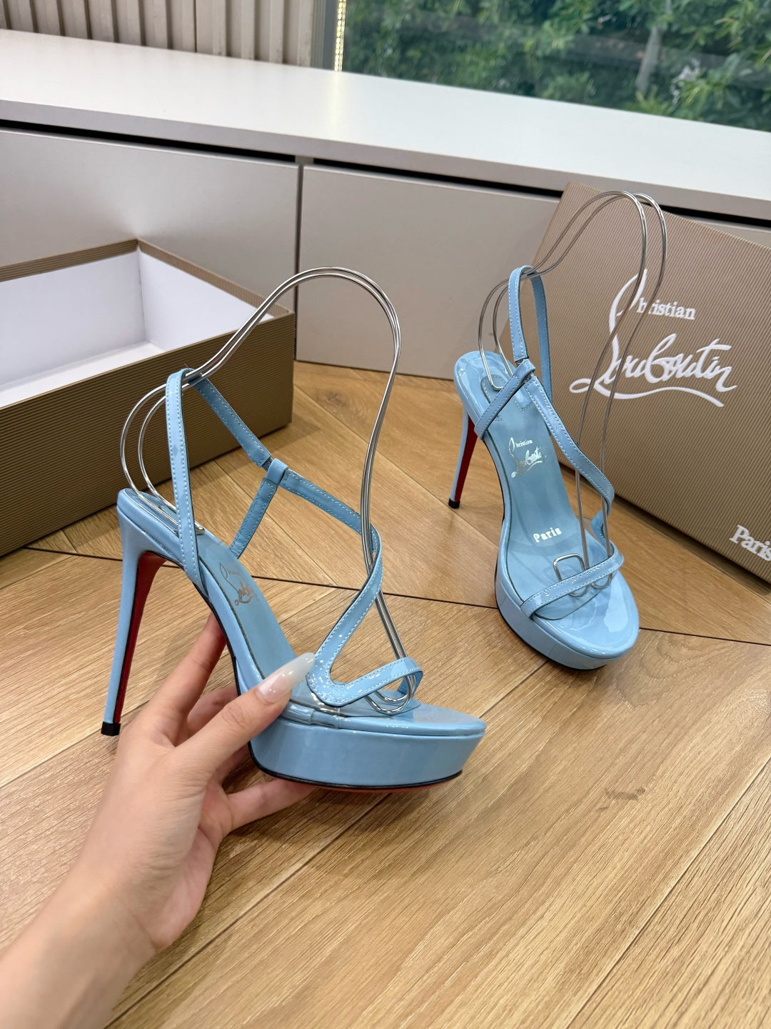 CL 26s Rosalie Alta 15cm Sandal Blue Leather 932670