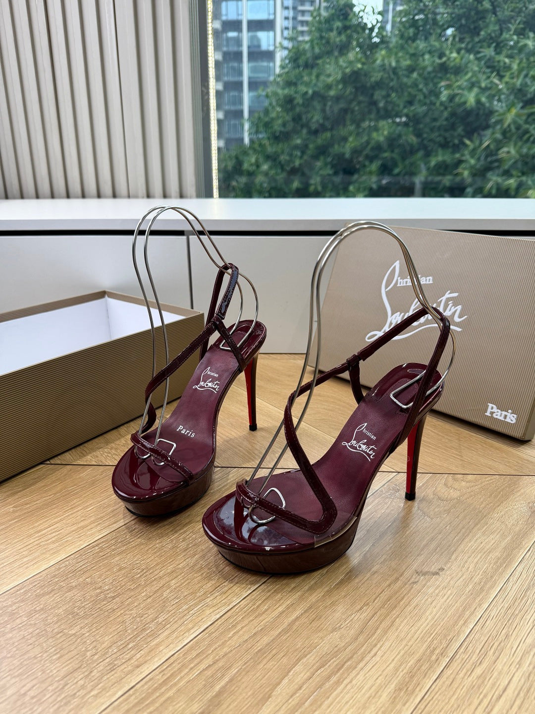 CL 26s Rosalie Alta 15cm Sandal Burgundy Leather 932667