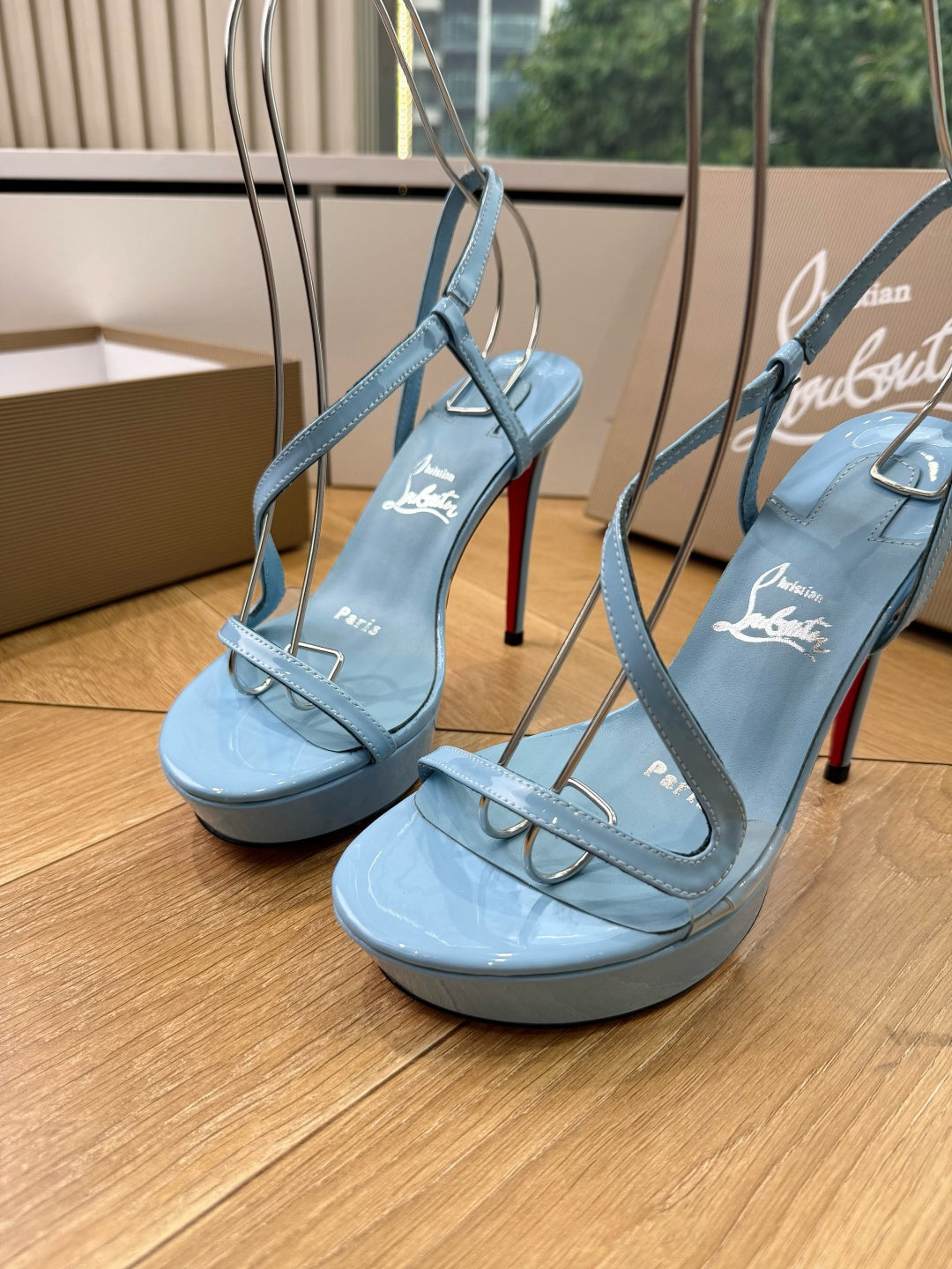 CL 26s Rosalie Alta 15cm Sandal Blue Leather 932670